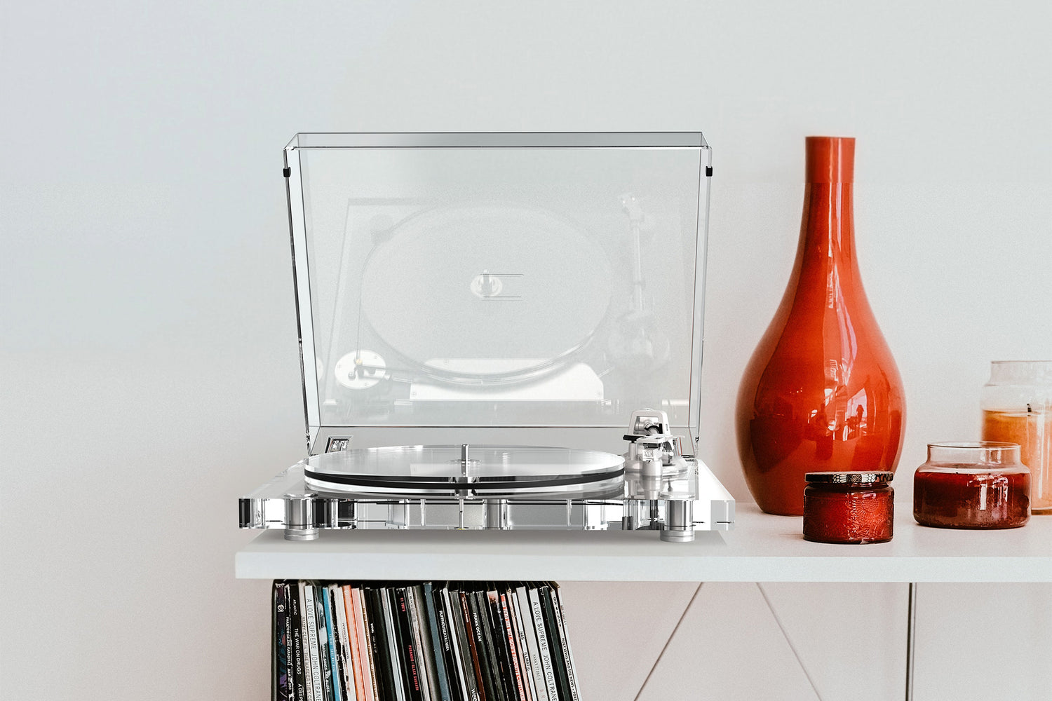Audio Keeper Solid Acrylic Pure Vinyl Turntable ICE1 for Transparent Sound