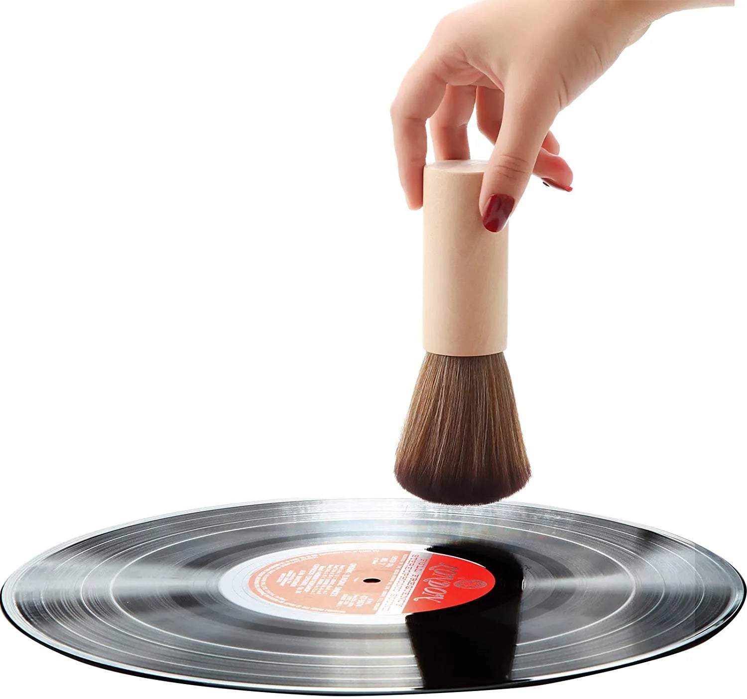 Anti-Static Vinyl Record Cleaning Brush – Wood Tone