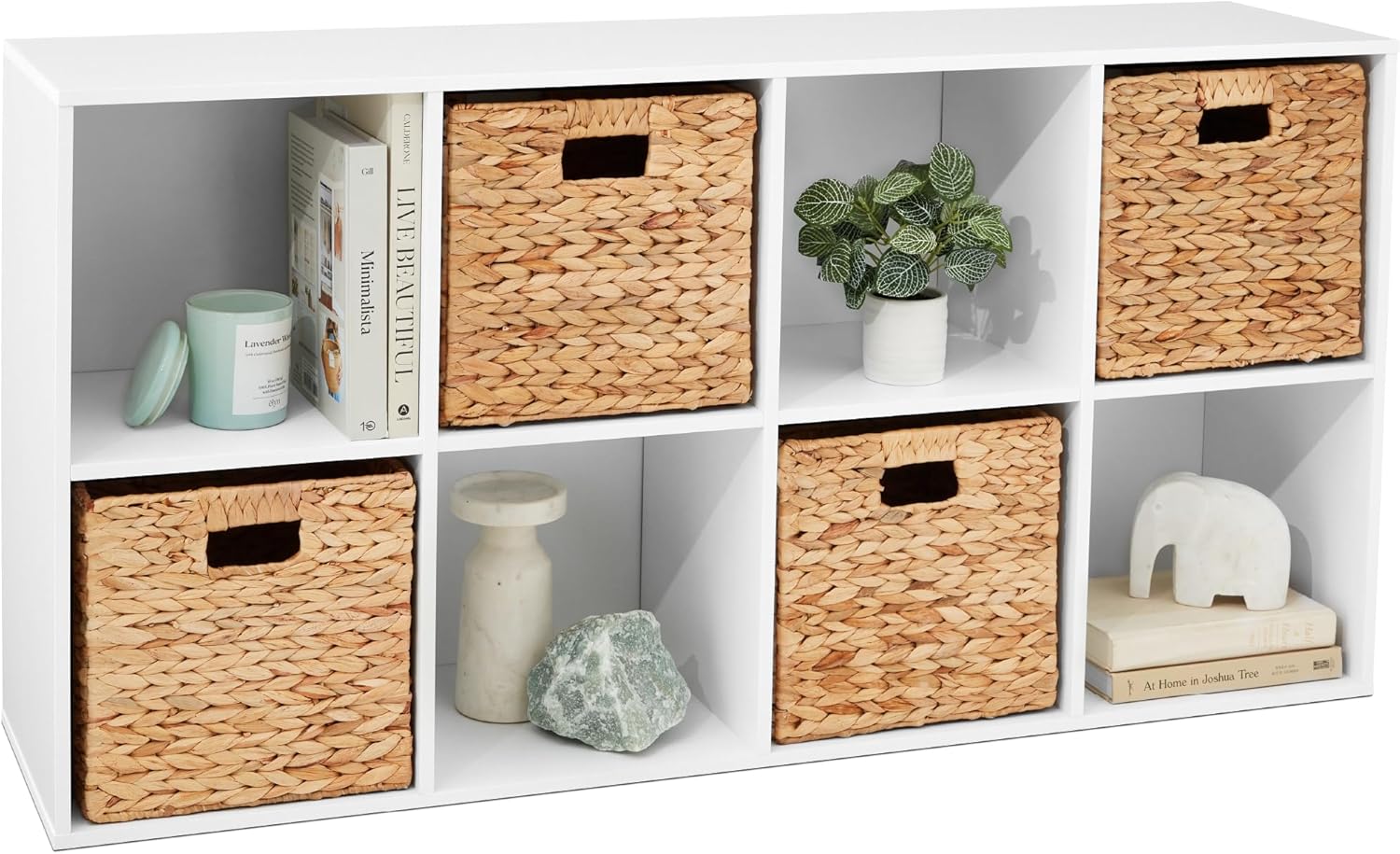 8-Cube Storage Organizer with Removable Panels – Customizable Books & Decor Display