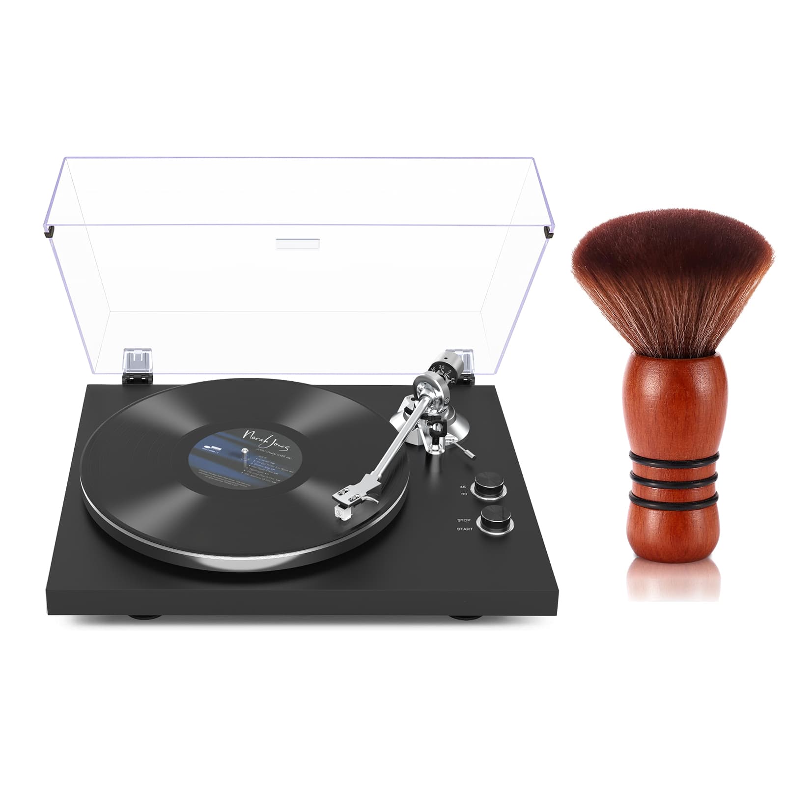 Bluetooth Hi-Fi Turntable HQKZ-006 with Vinyl Brush