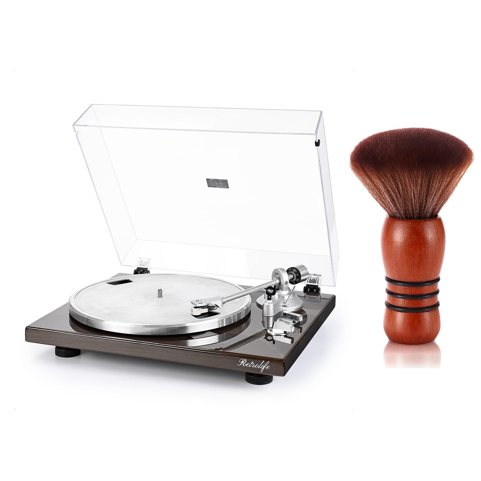 Bluetooth Hi-Fi Turntable HQKZ-006 with Premium Vinyl Brush