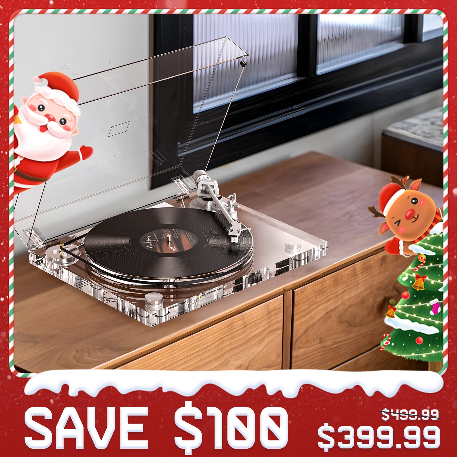 Clear click All In One store Turntable