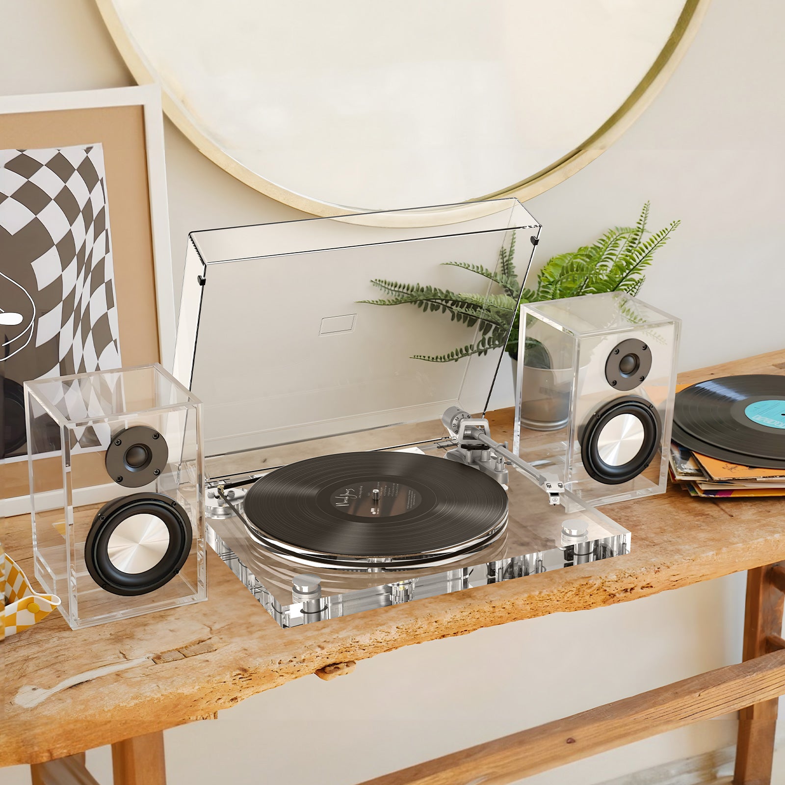 Genesis-V2 Clear Professional Turntable Record Player