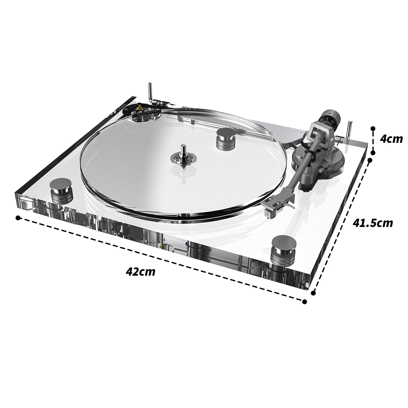 Genesis-V2 Clear Professional Turntable Record Player
