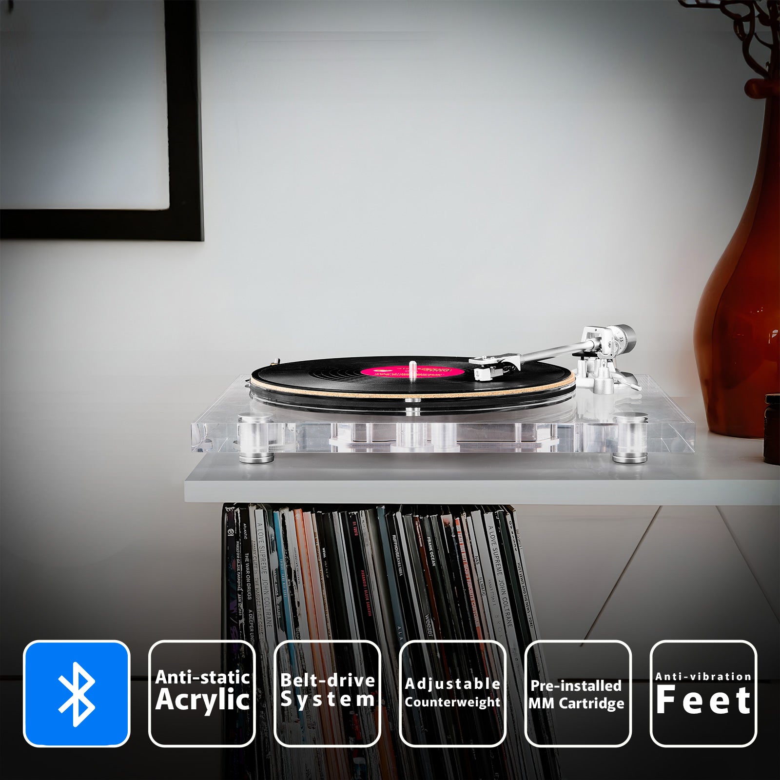 Genesis-V2 Clear Professional Turntable Record Player