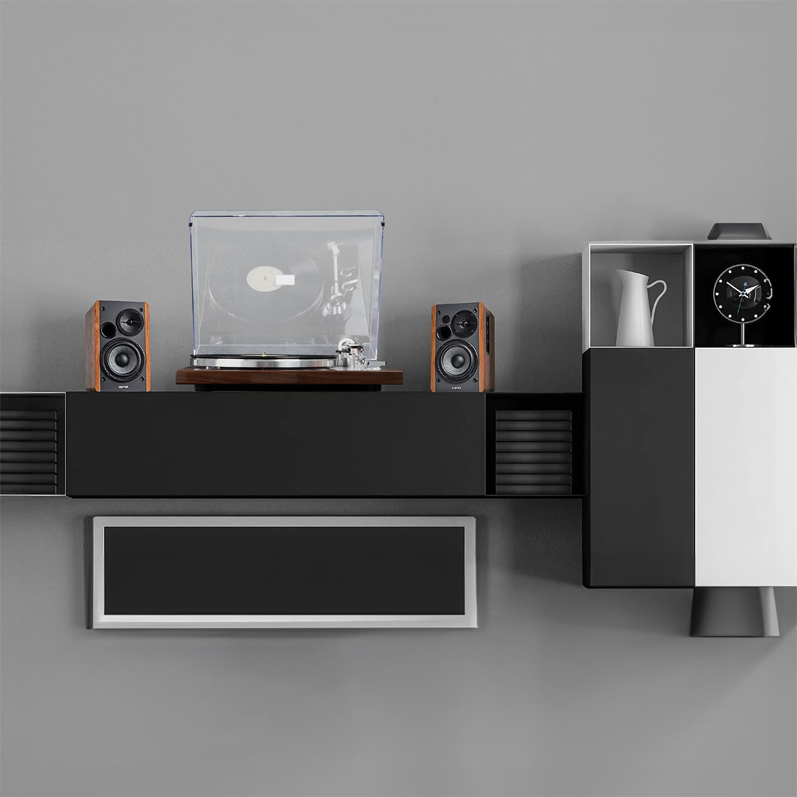 HQKZ-006 Hi-Fi Turntable with Edifier R1280Ts 42W Powered Speakers