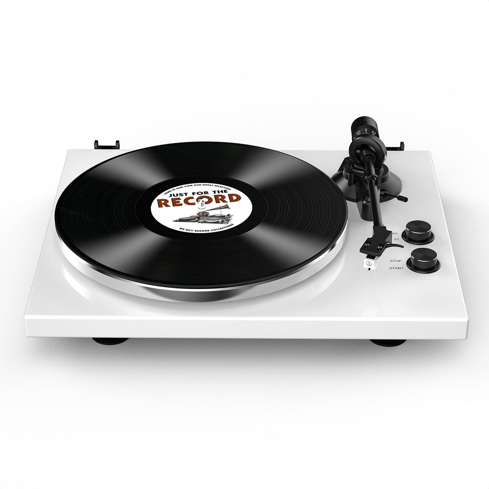 HQKZ-006 White Bluetooth Vinyl Turntable – Vintage Hi-Fi Audio
