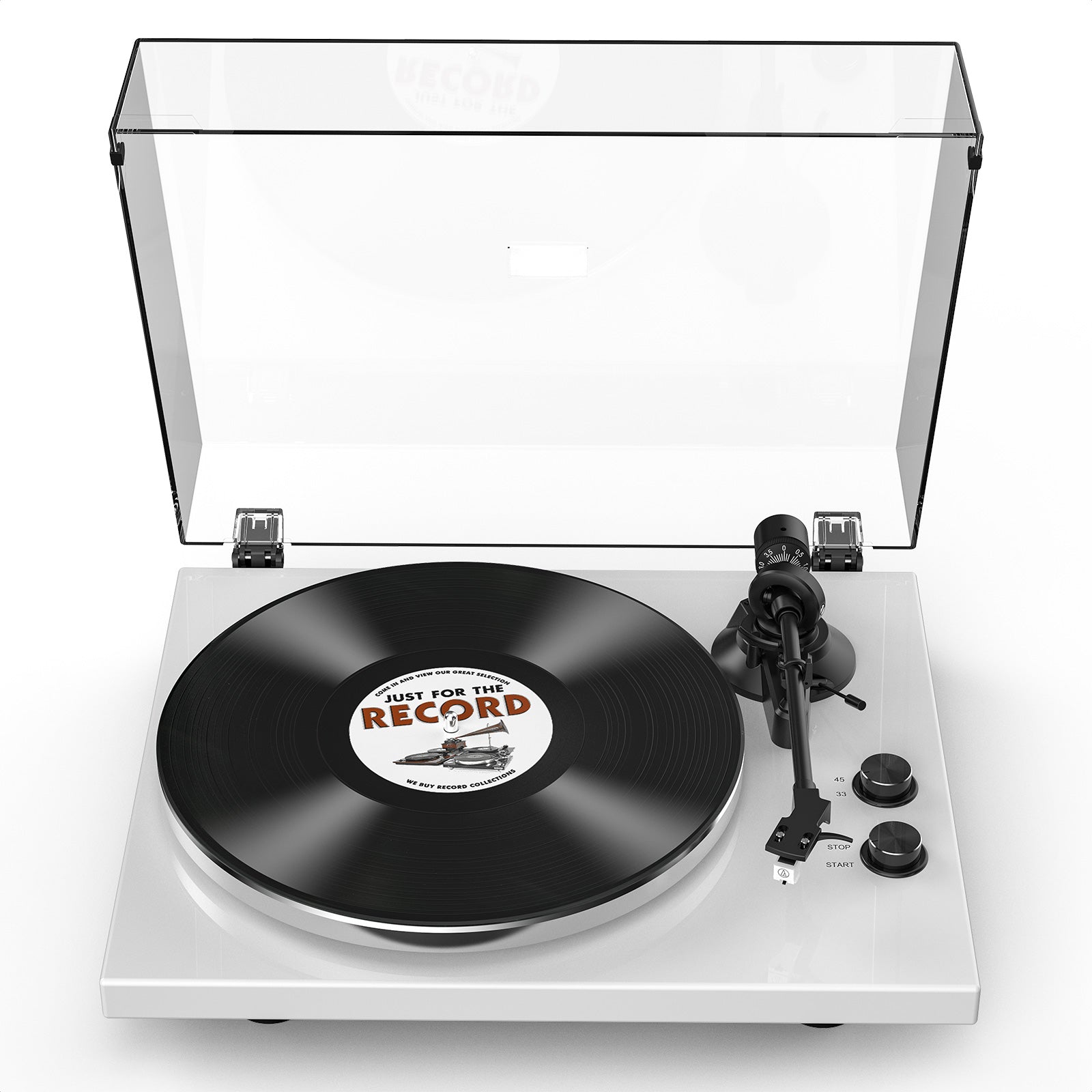 HQKZ-006 White Bluetooth Vinyl Turntable – Vintage Hi-Fi Audio