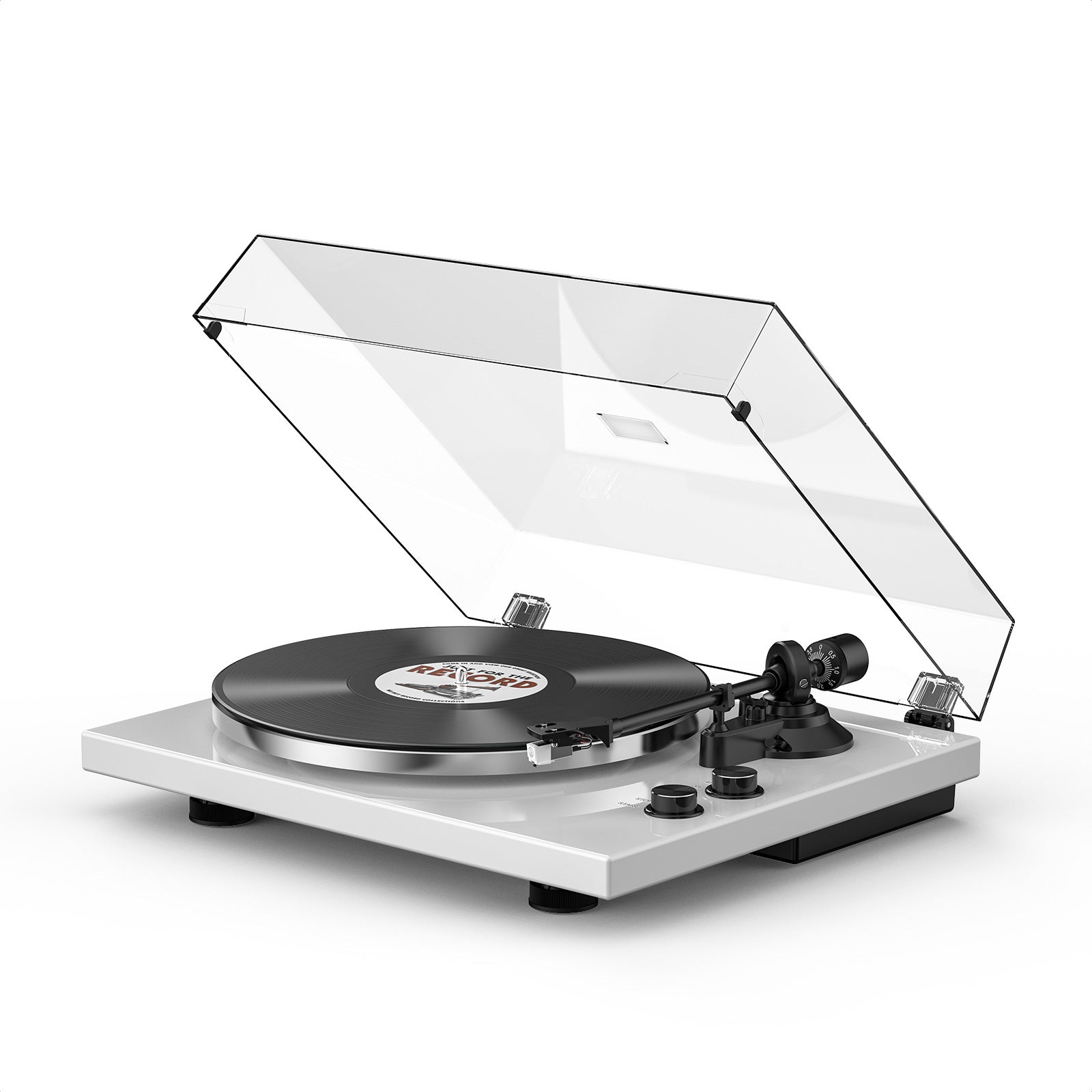HQKZ-006 White Bluetooth Vinyl Turntable – Vintage Hi-Fi Audio