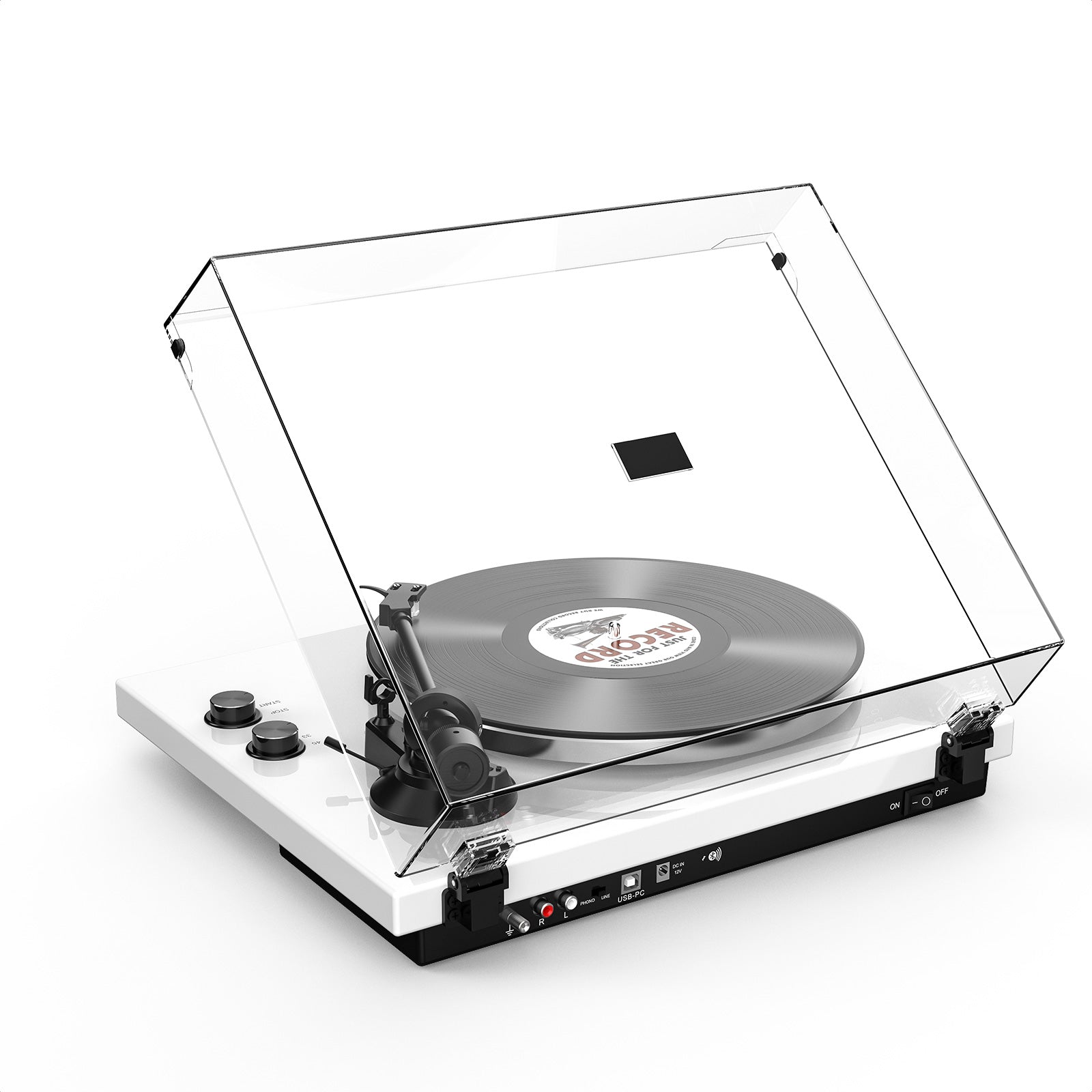 HQKZ-006 White Bluetooth Vinyl Turntable – Vintage Hi-Fi Audio