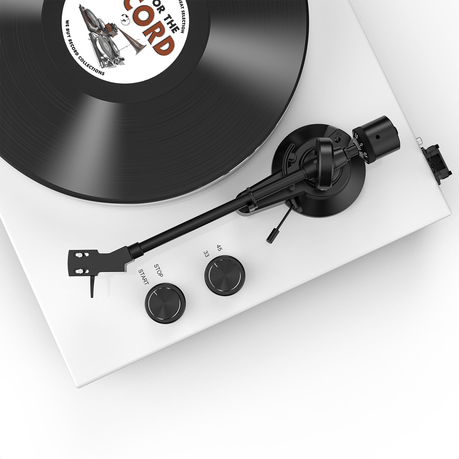 HQKZ-006 White Bluetooth Vinyl Turntable – Vintage Hi-Fi Audio