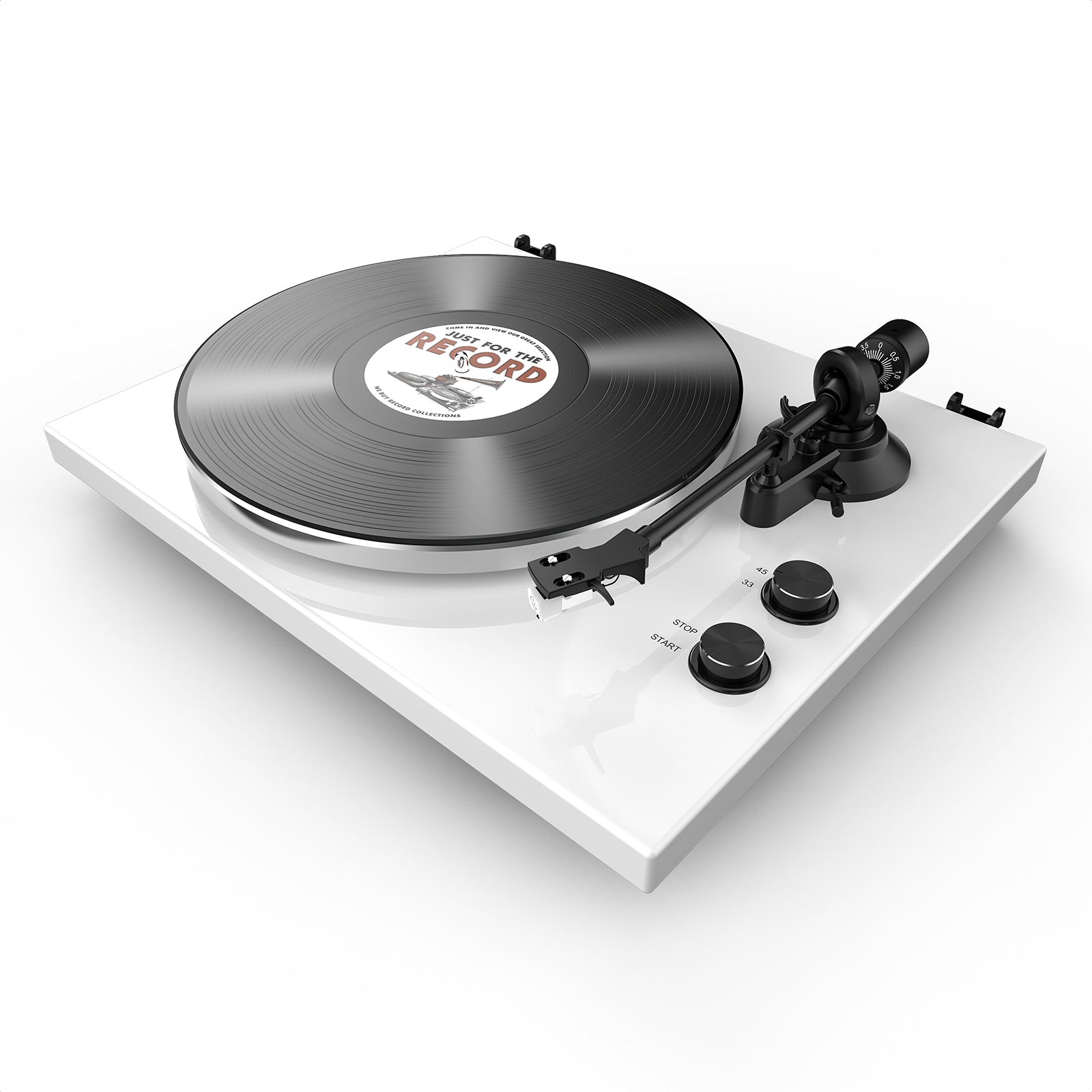 HQKZ-006 White Bluetooth Vinyl Turntable – Vintage Hi-Fi Audio