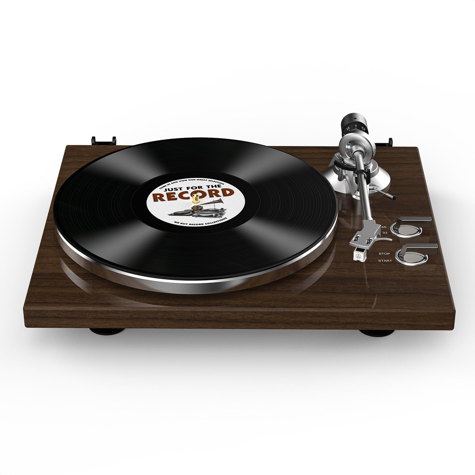HQKZ-006 Wood Brown Bluetooth Vinyl Turntable – Vintage Hi-Fi Audio