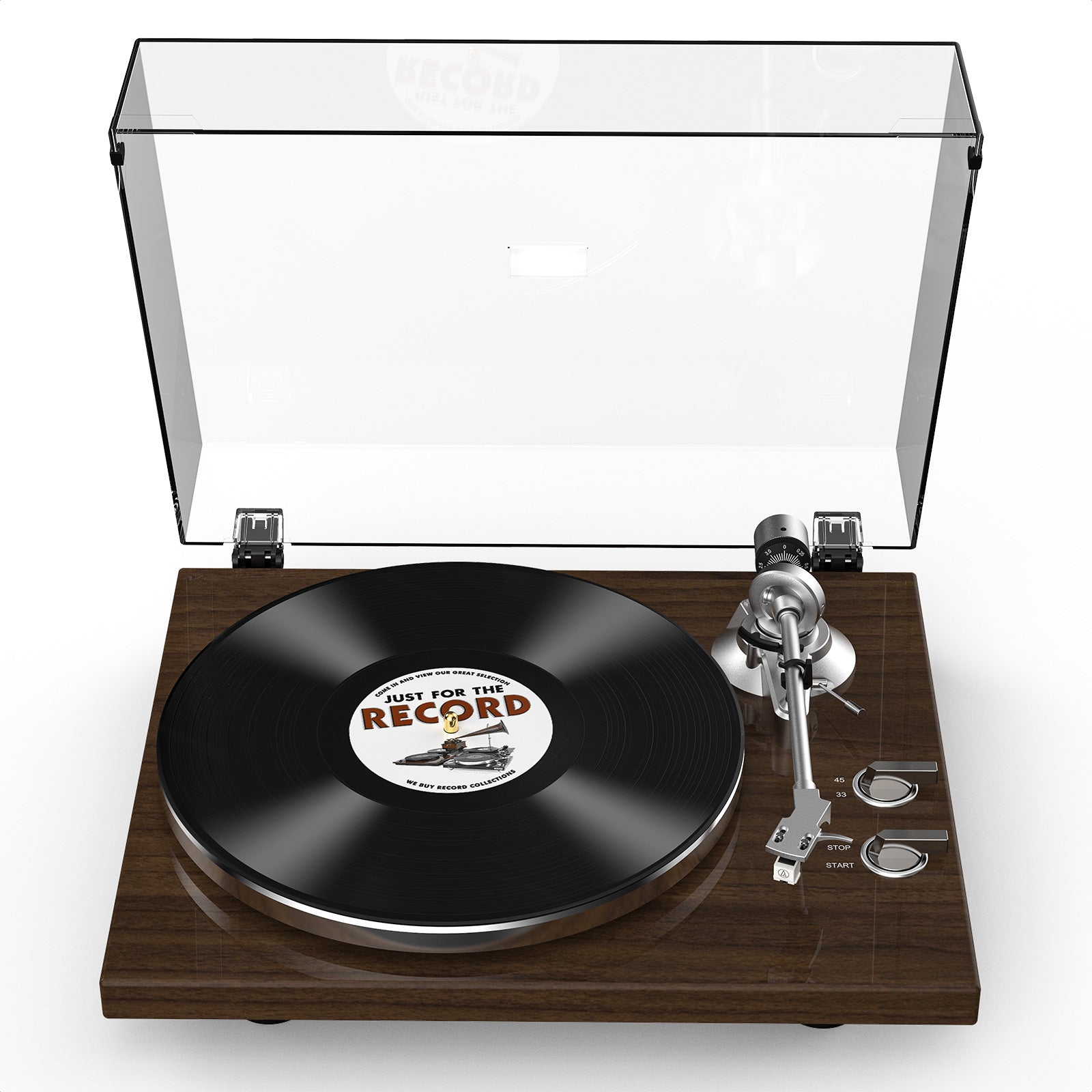 HQKZ-006 Wood Brown Bluetooth Vinyl Turntable – Vintage Hi-Fi Audio