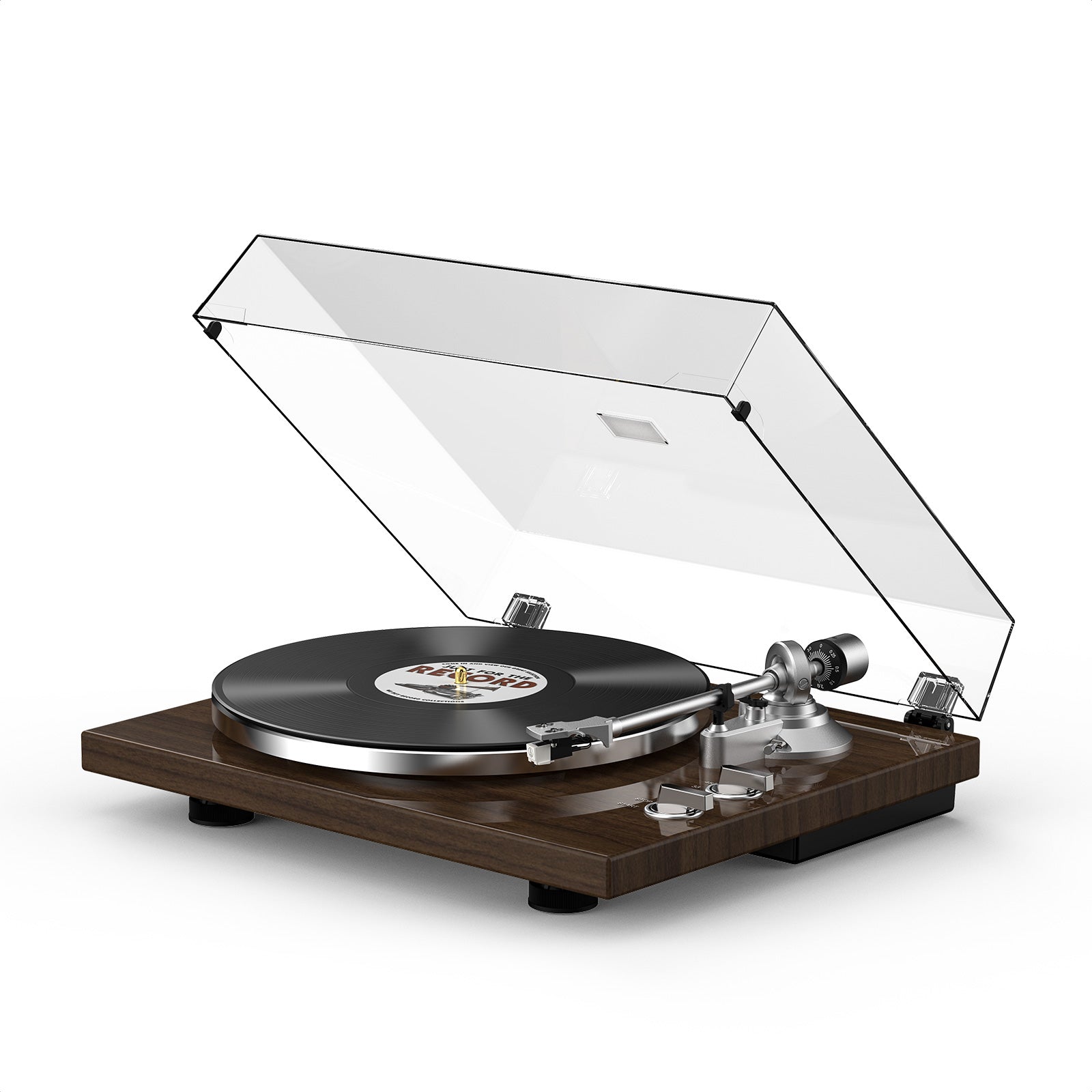 HQKZ-006 Wood Brown Bluetooth Vinyl Turntable – Vintage Hi-Fi Audio