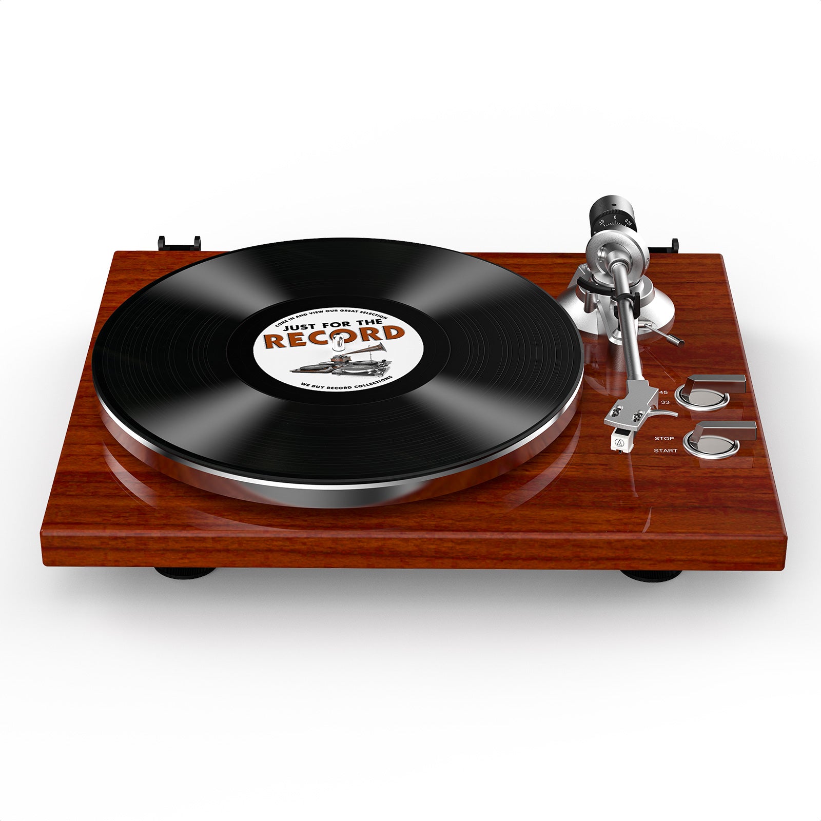 HQKZ-006 Wood Red Bluetooth Vinyl Turntable – Vintage Hi-Fi Design