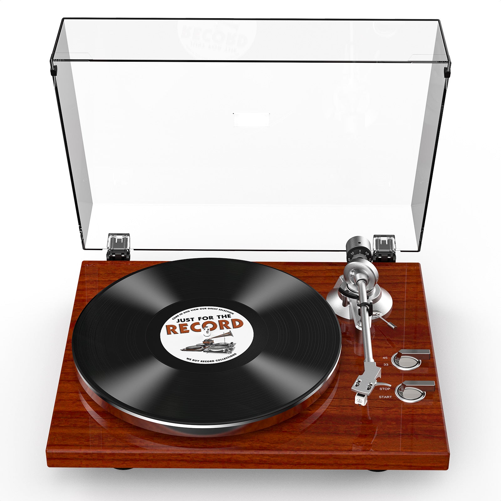 HQKZ-006 Wood Red Bluetooth Vinyl Turntable – Vintage Hi-Fi Design