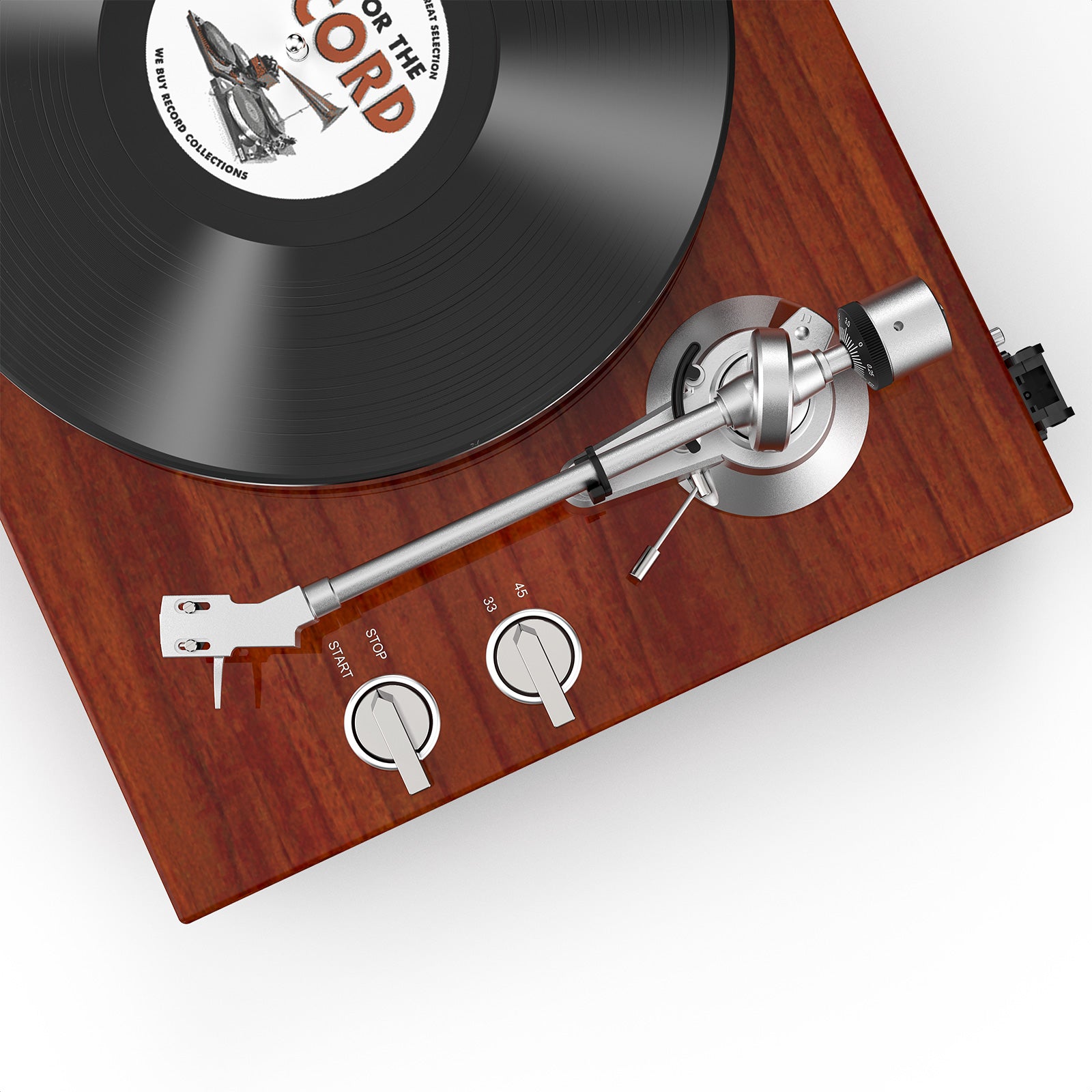 HQKZ-006 Wood Red Bluetooth Vinyl Turntable – Vintage Hi-Fi Design