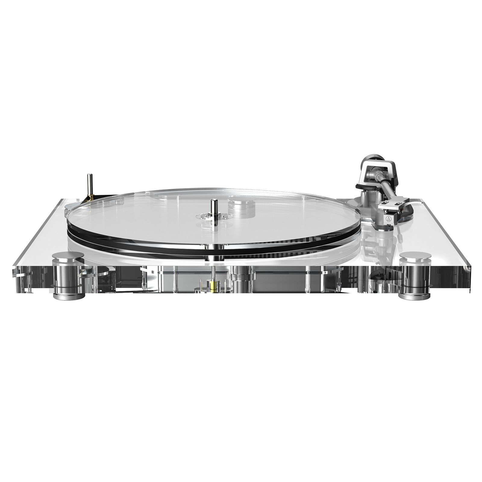 Audiophile Transparent Vinyl Turntable with Fully Balanced Hi-Fi Output