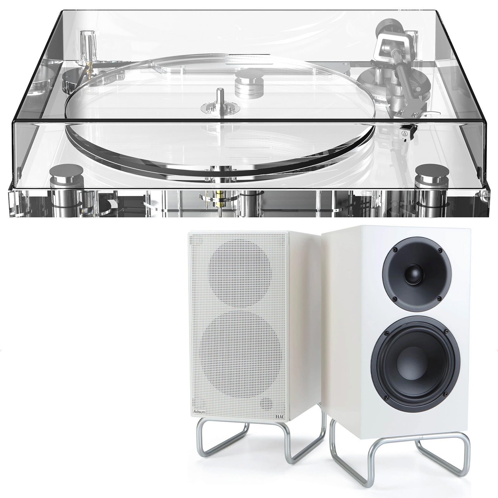 ICE1-V2 Acrylic Turntable + Elac Debut ConneX Speakers – Premium Vinyl Audio System