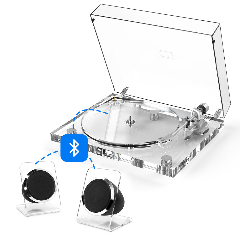 The ICE1 Belt Drive Acrylic Bluetooth Turntable with MM Cartridge