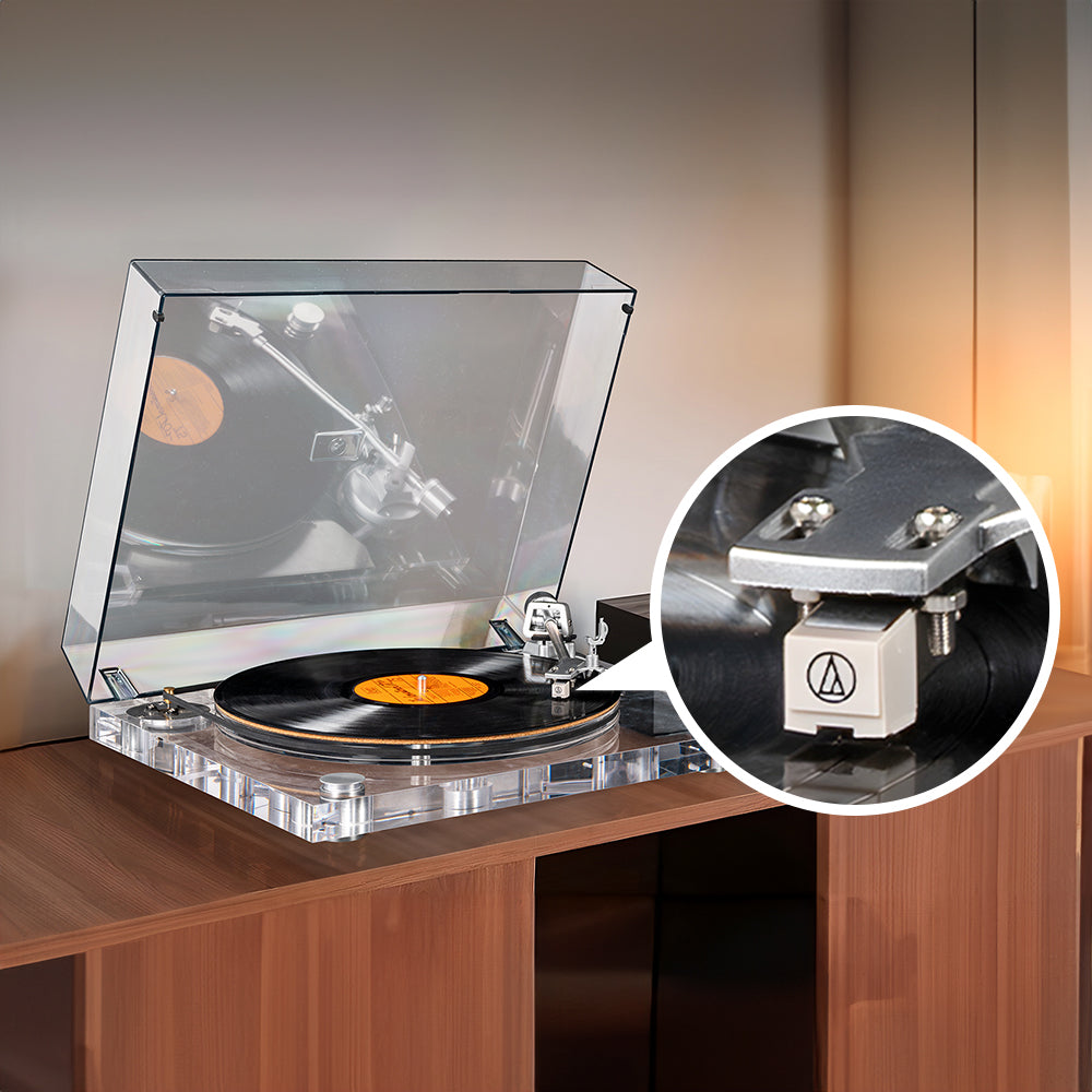 The ICE1 Belt Drive Acrylic Bluetooth Turntable with MM Cartridge
