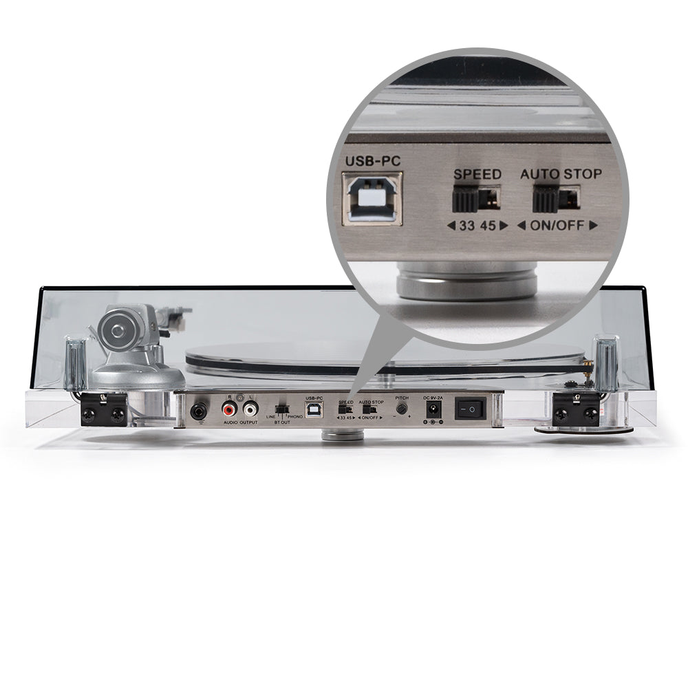 The ICE1 Belt Drive Acrylic Bluetooth Turntable with MM Cartridge