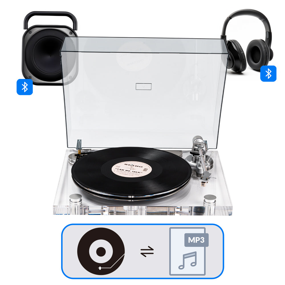 The ICE1 Belt Drive Acrylic Bluetooth Turntable with MM Cartridge