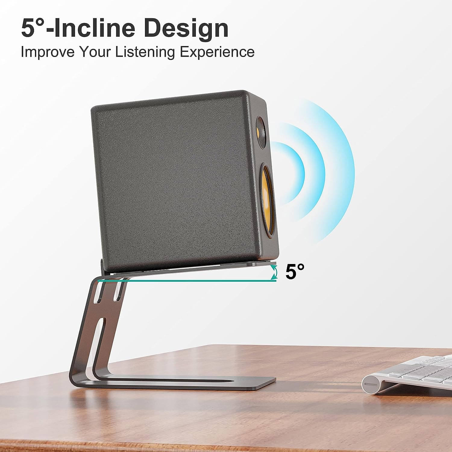 Pair Desktop Speaker Stands with Vibration Absorption Pads