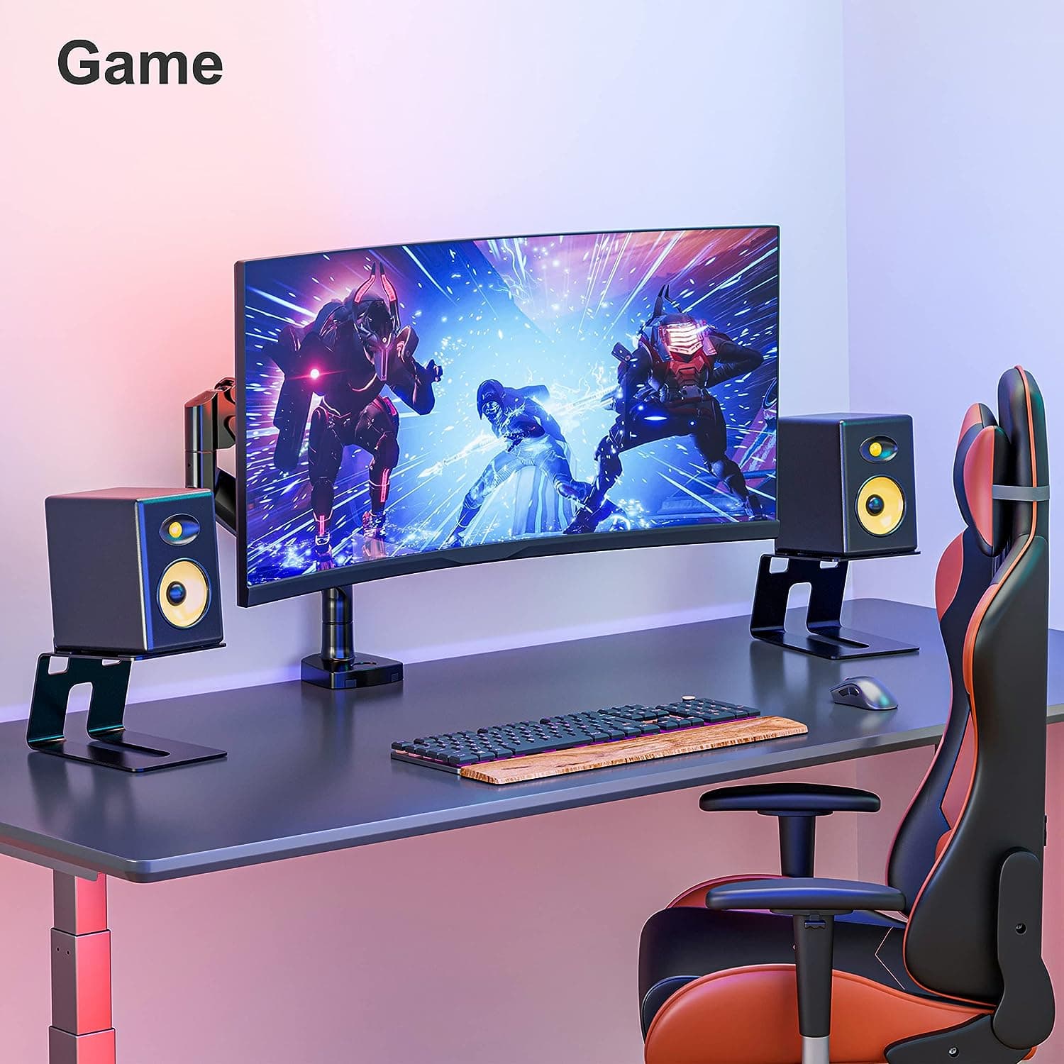 Pair Desktop Speaker Stands with Vibration Absorption Pads