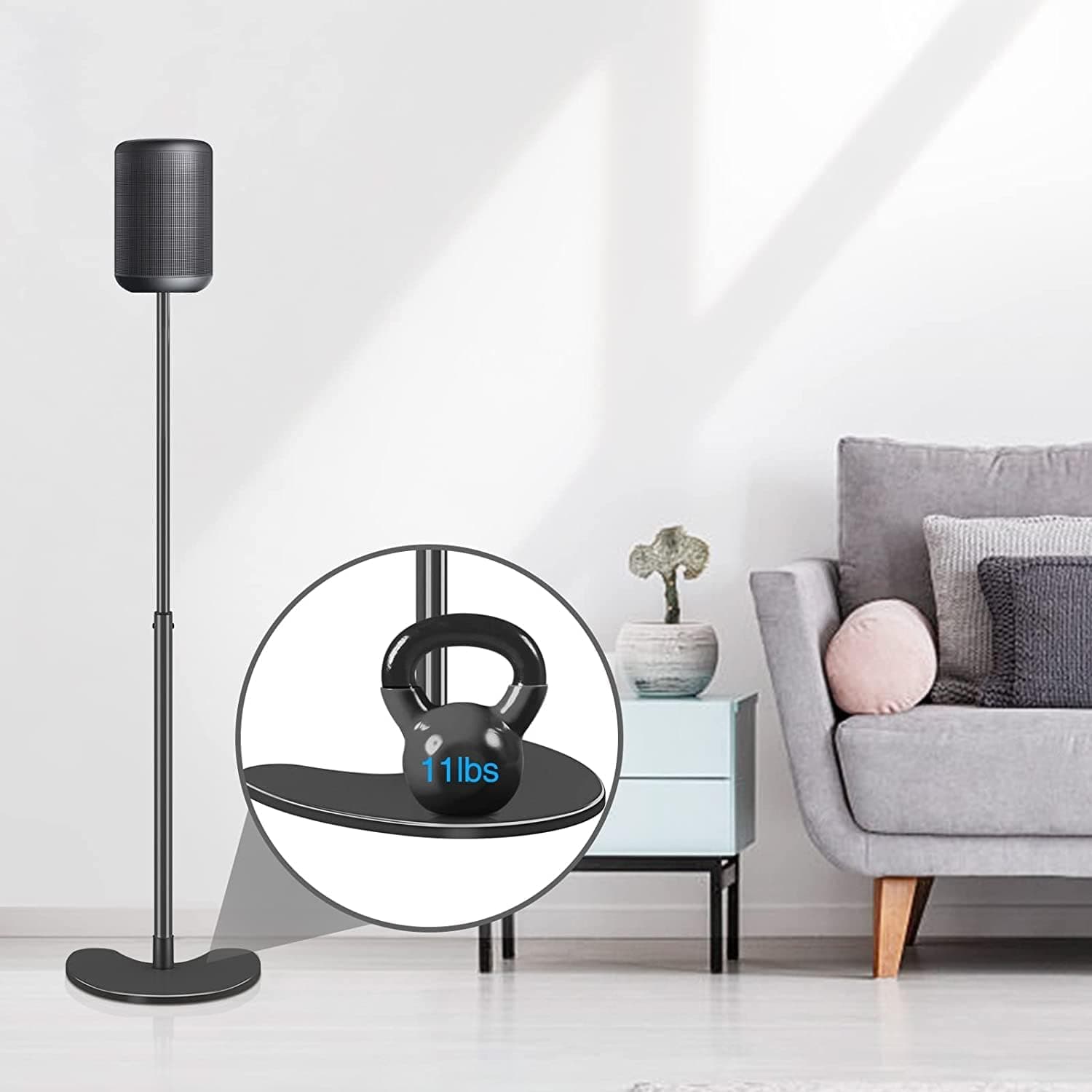 Audio Keeper Floor Speaker Stands Pair with Adjustable Height & Angle