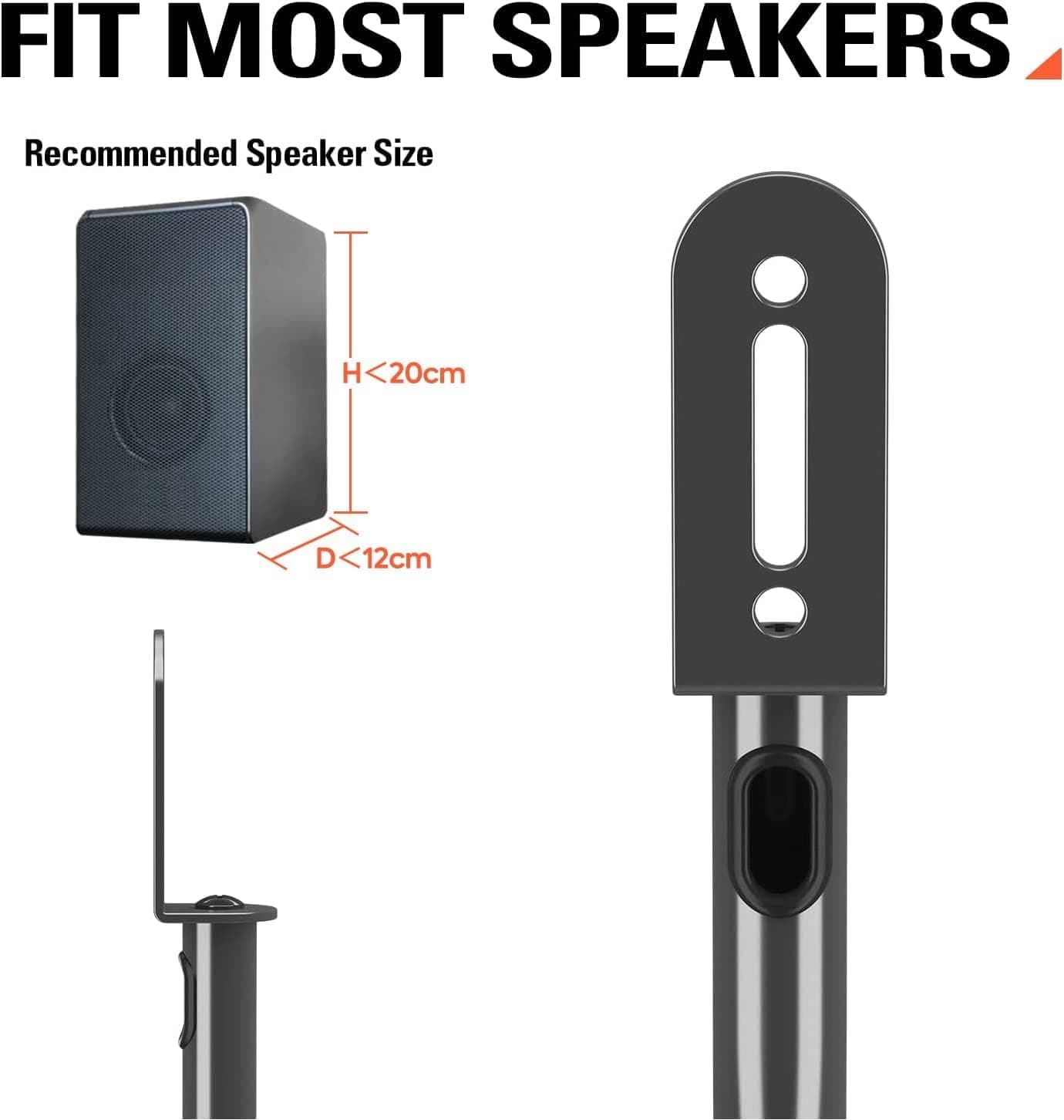 Audio Keeper Floor Speaker Stands Pair with Adjustable Height & Angle