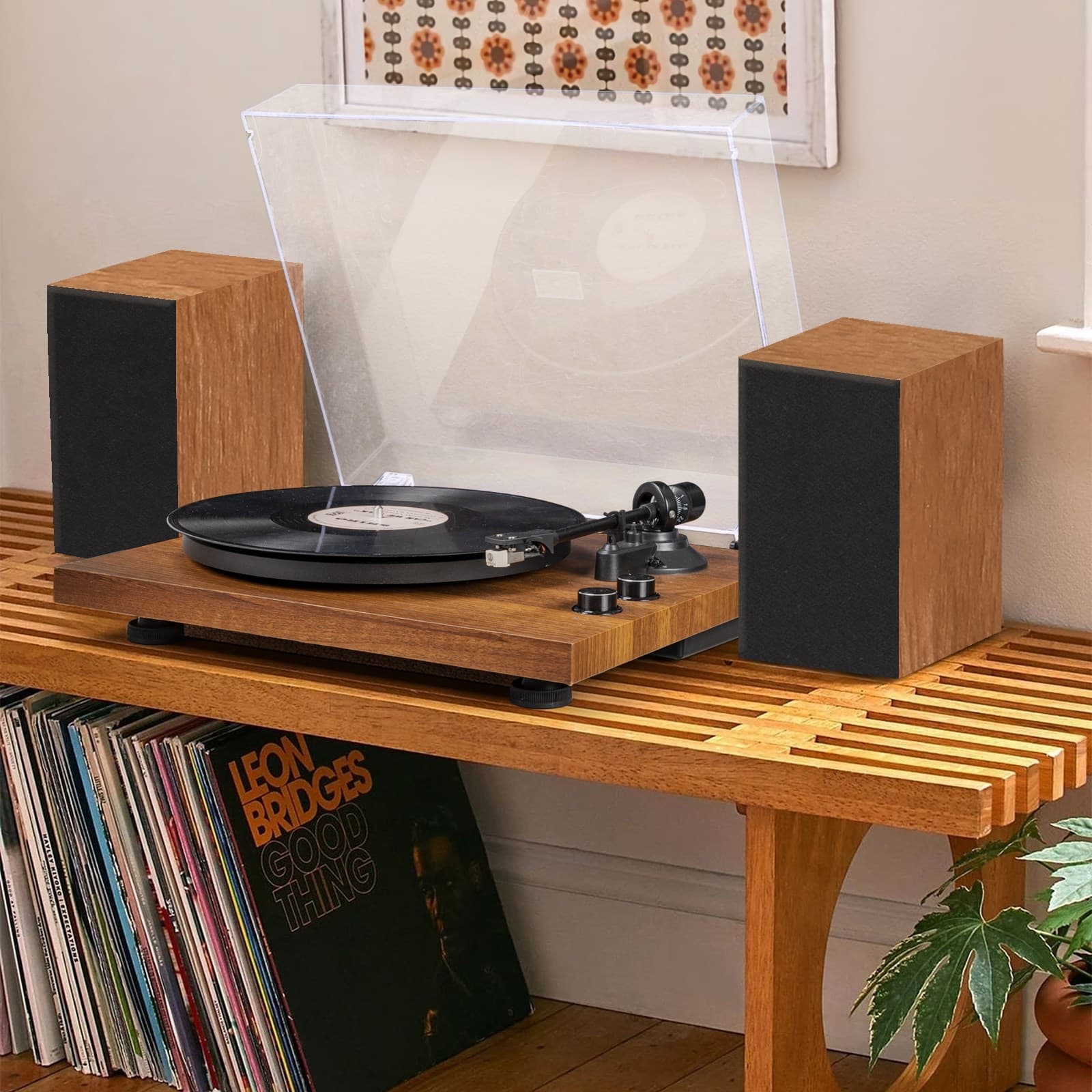 The SY101 Turntable Hi-Fi System Premium Record Player with Speakers