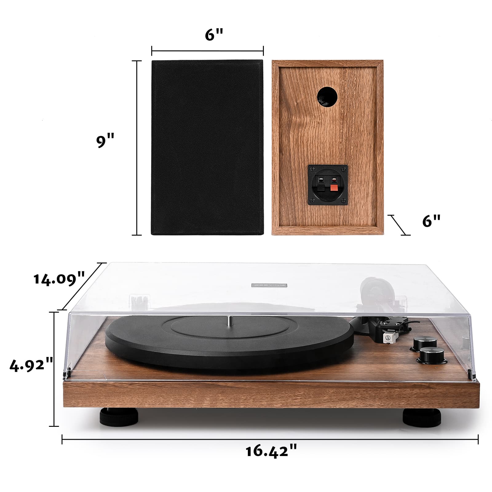 The SY101 Turntable Hi-Fi System Premium Record Player with Speakers