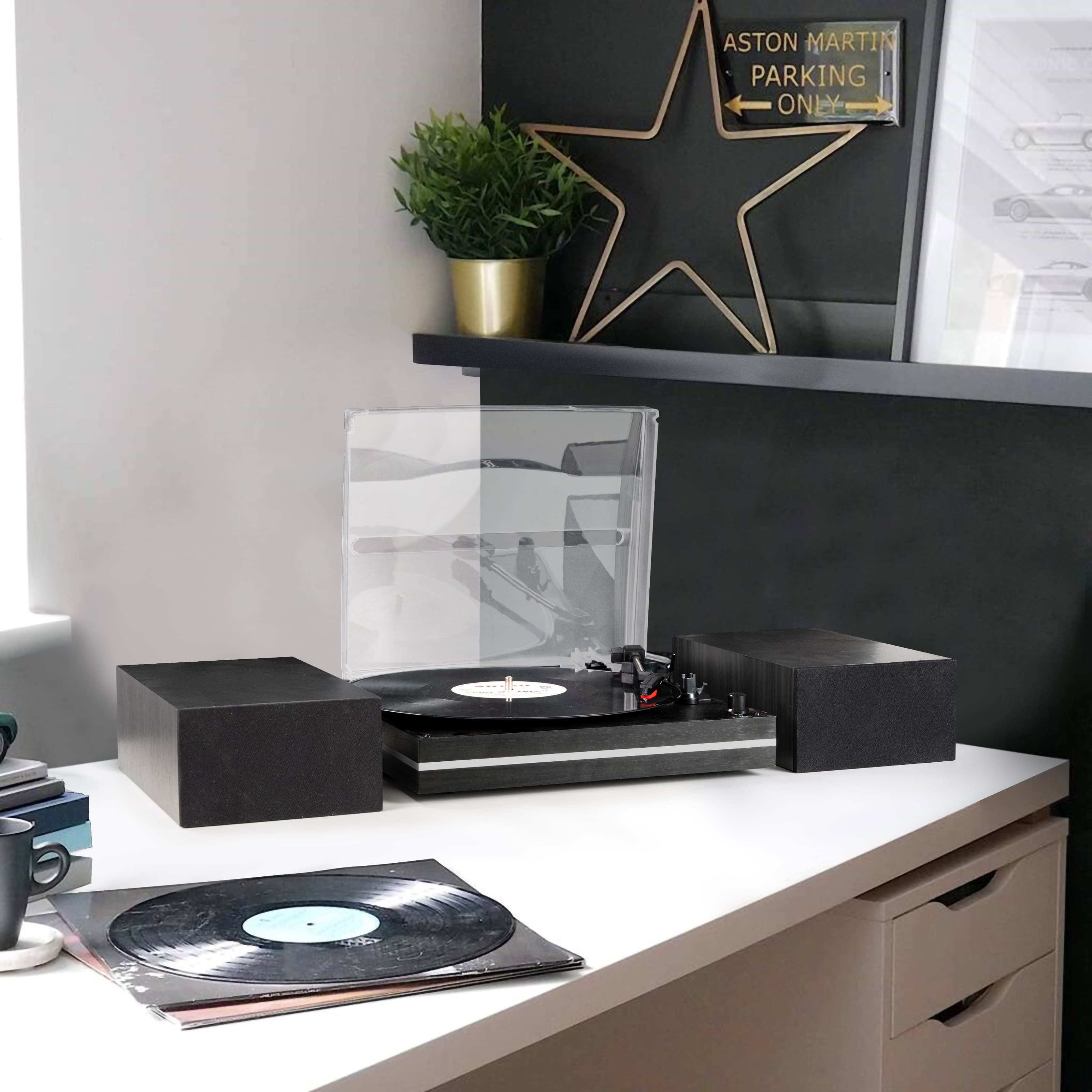 R612 Pro Split Vintage Turntable with Matching Speakers