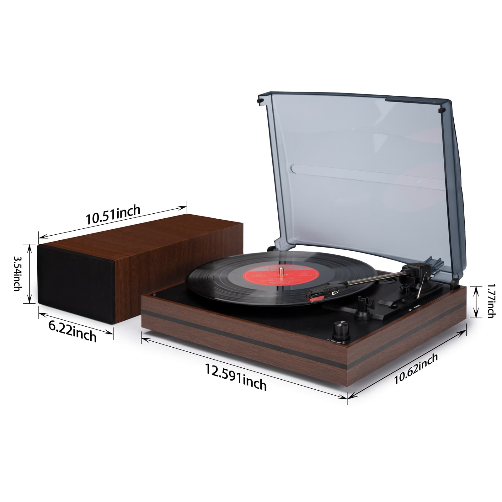 R612 Pro Split Vintage Turntable with Matching Speakers