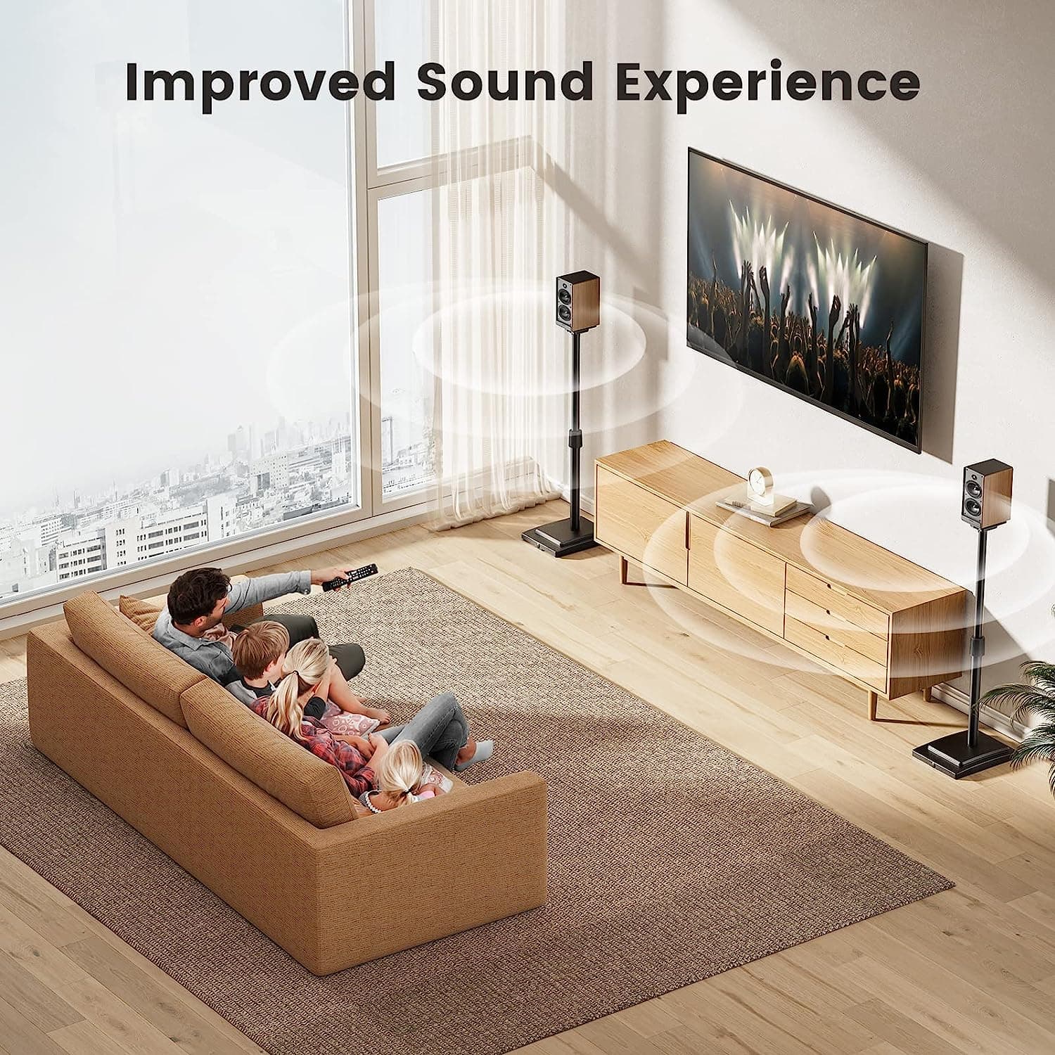 Stable Bookshelf Speaker Stands with Weighted Base for Audiophile Sound