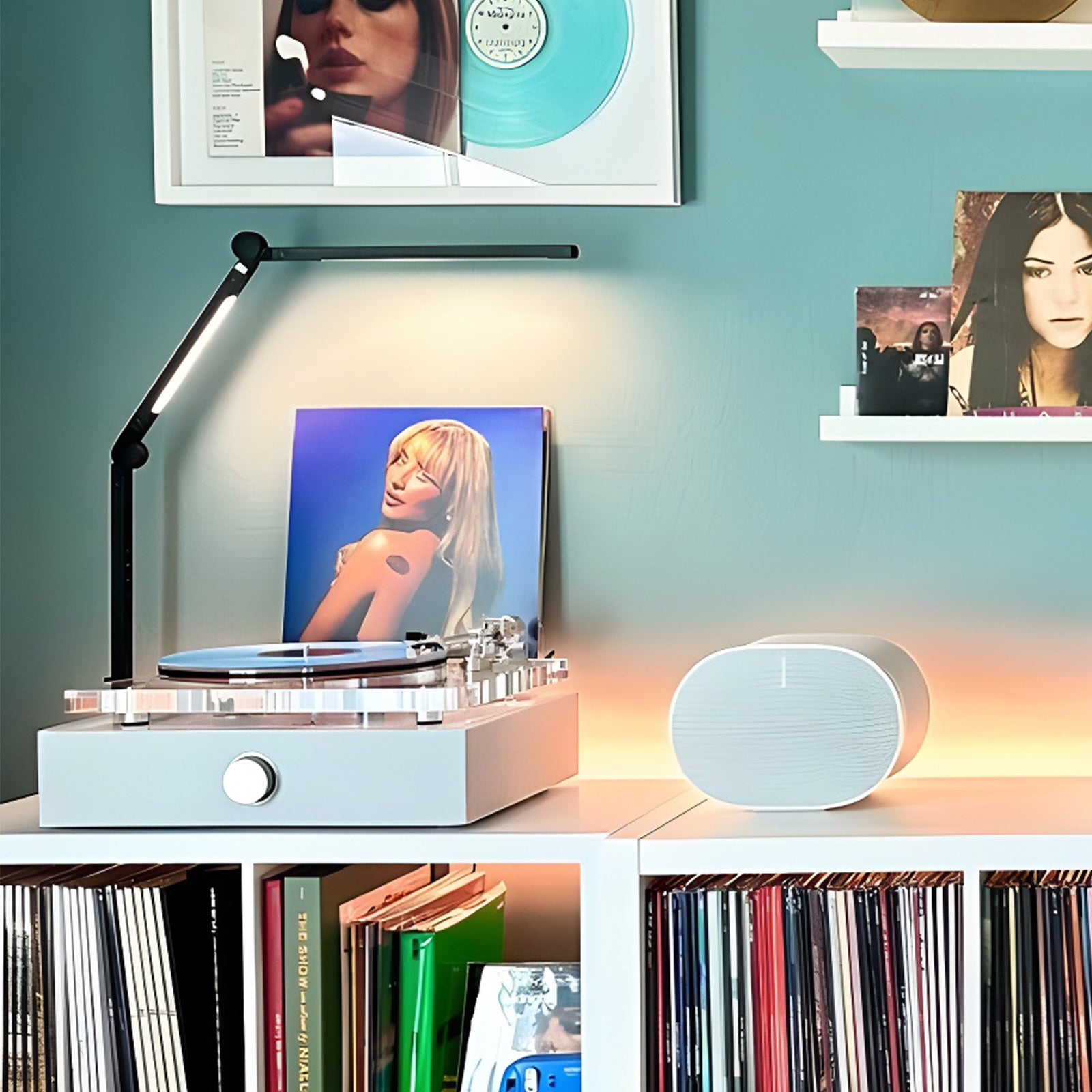 Transparent Turntable with Andover Audio Spinbase 2 Speaker System