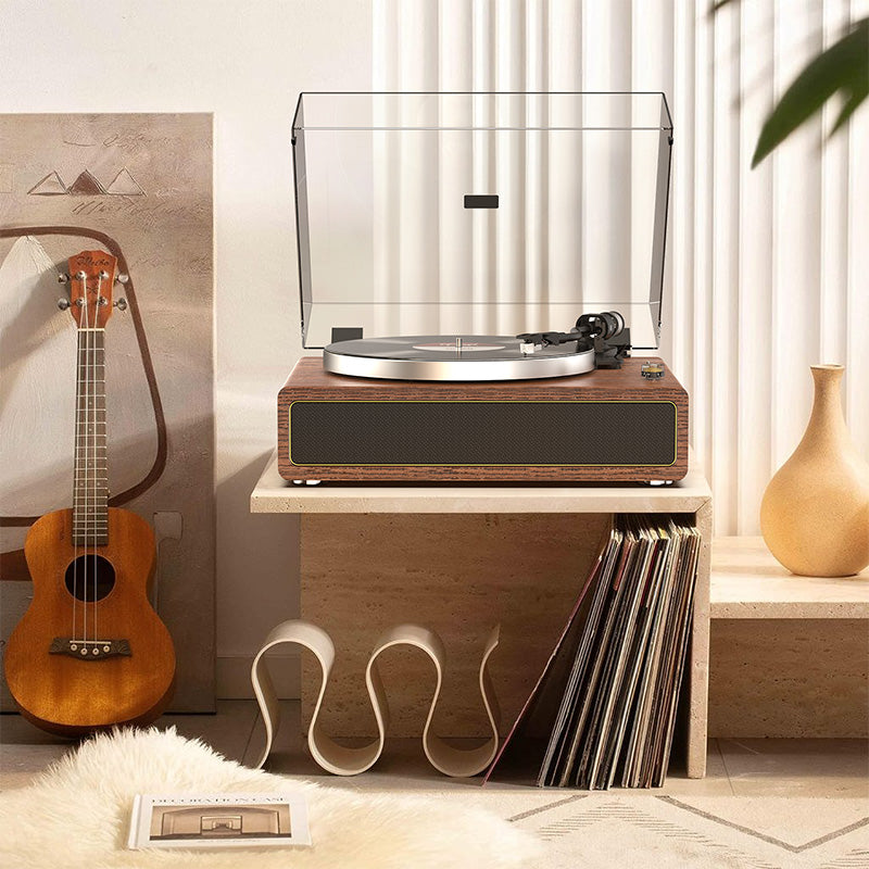 Vintage All-in-One Record Player with Built-in Hi-Fi Speakers