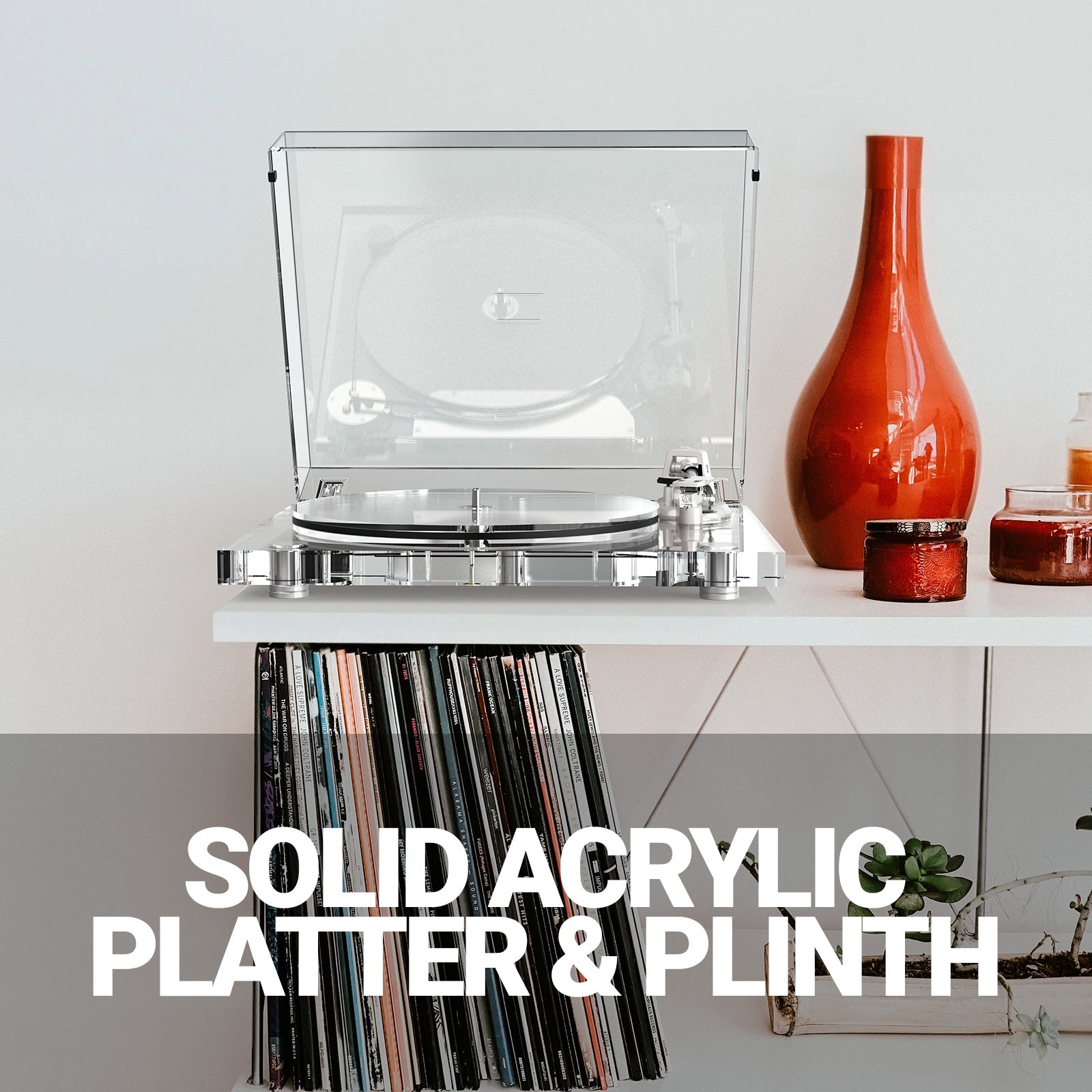 ICE1-V2 Full Acrylic Bluetooth Vinyl Turntable – High-Fidelity Sound
