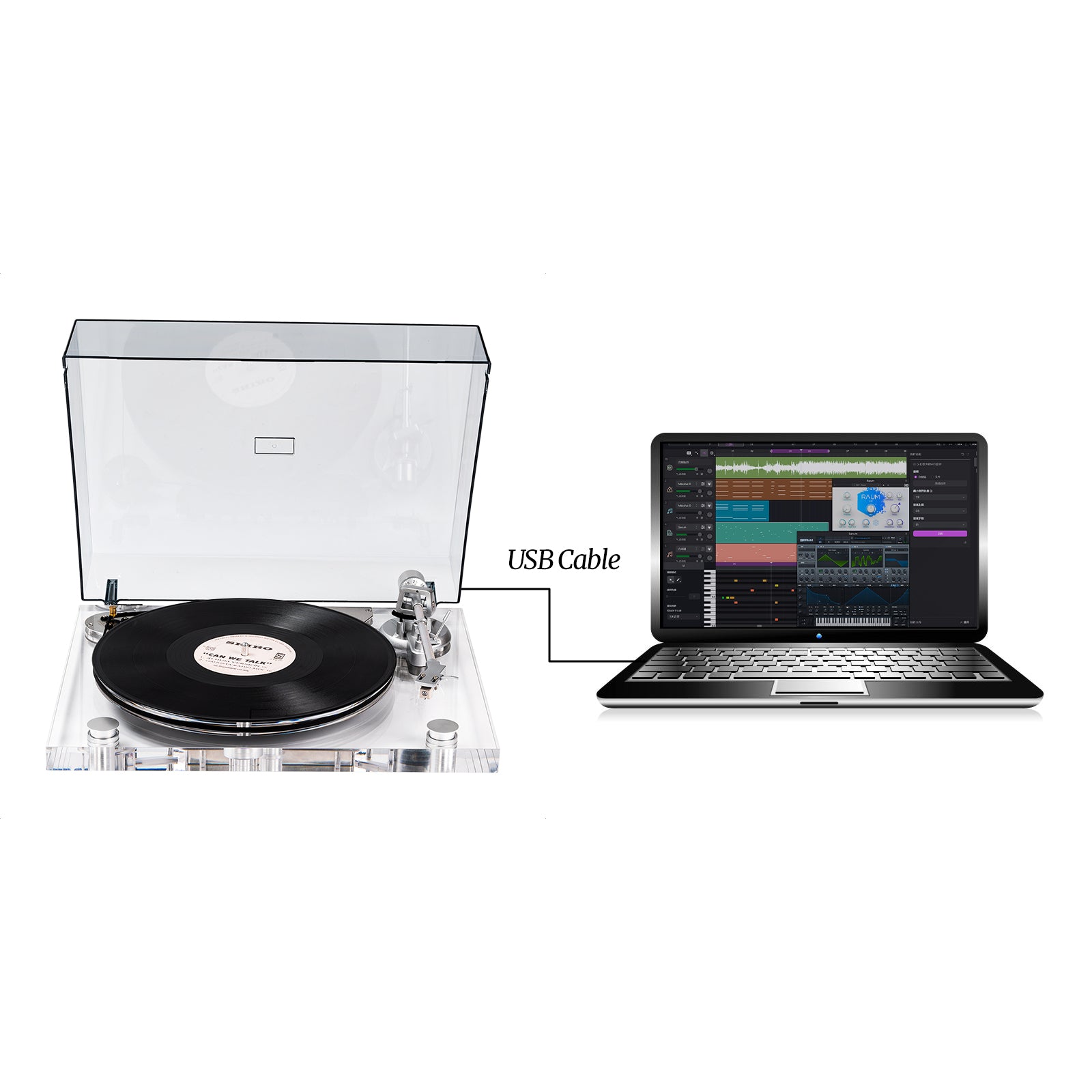 ICE1-V2 Full Acrylic Bluetooth Vinyl Turntable – High-Fidelity Sound