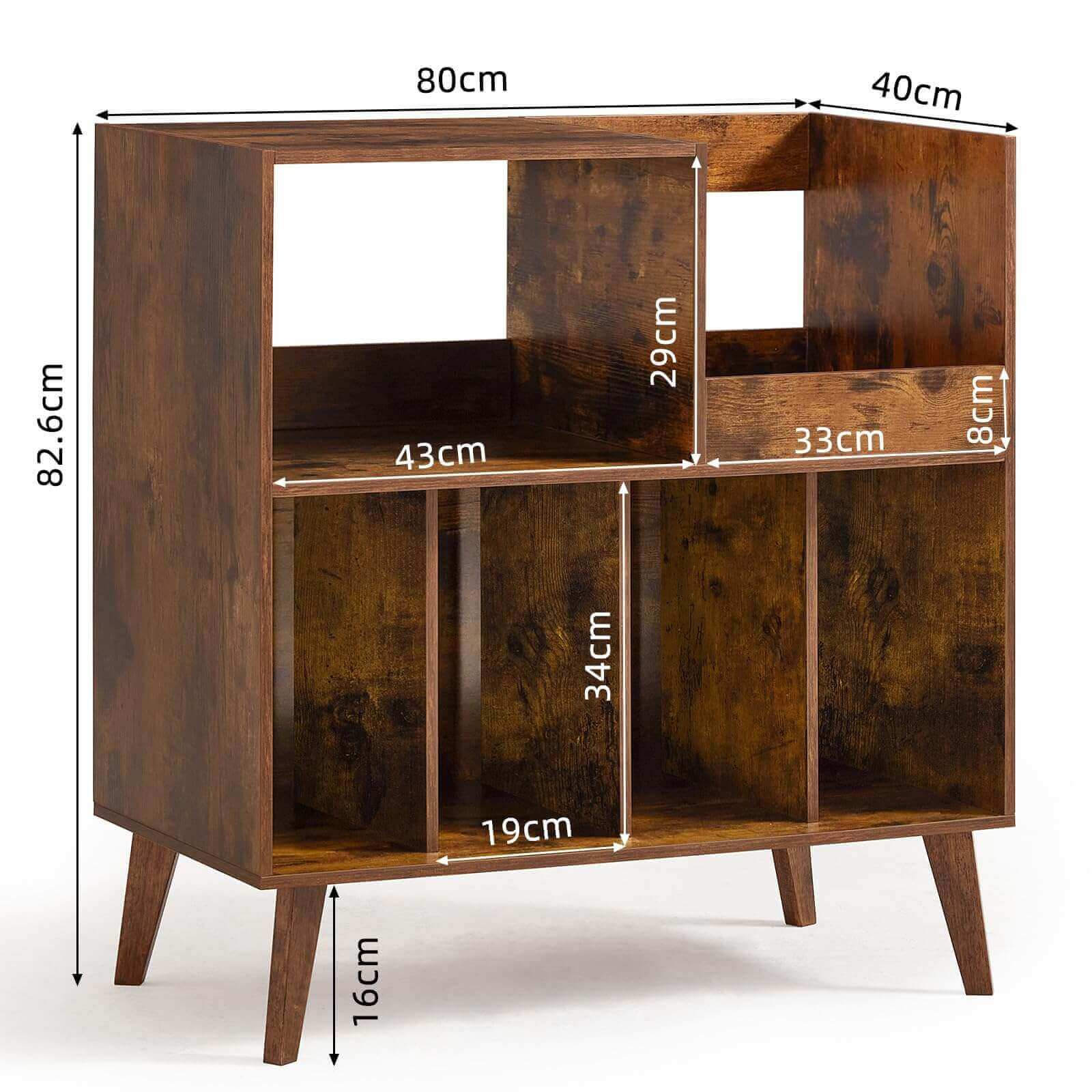 Large Vinyl Record Player Stand – Holds 300+ LPs with Open Display