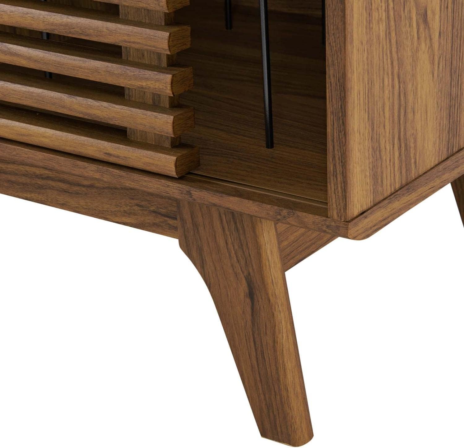 Mid-Century Modern 37" Walnut Vinyl Record Display Stand