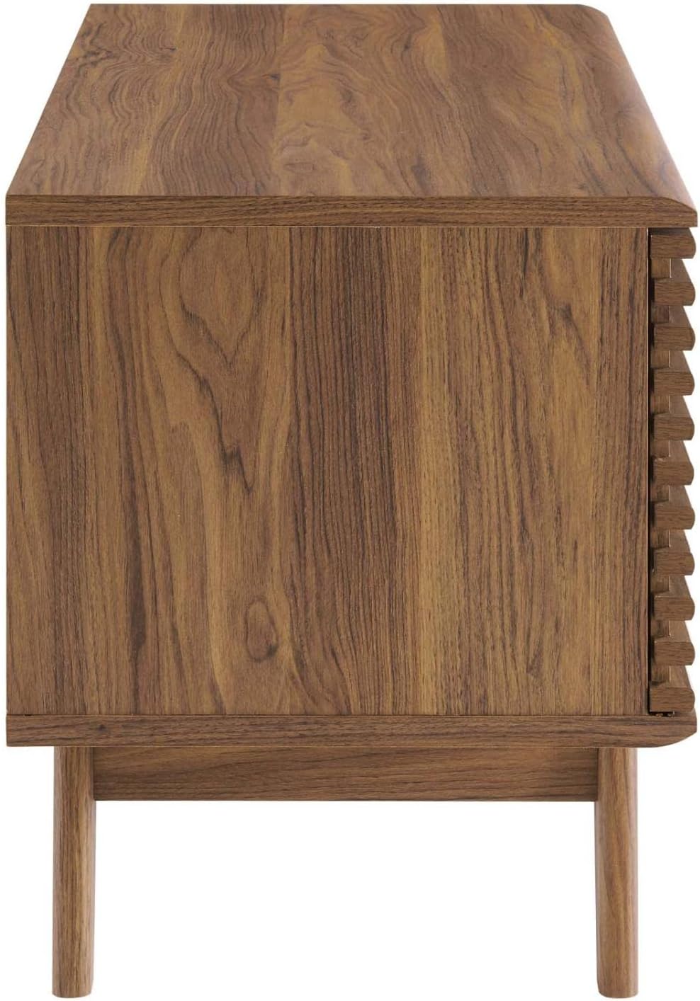 Mid-Century Modern 37" Walnut Vinyl Record Display Stand