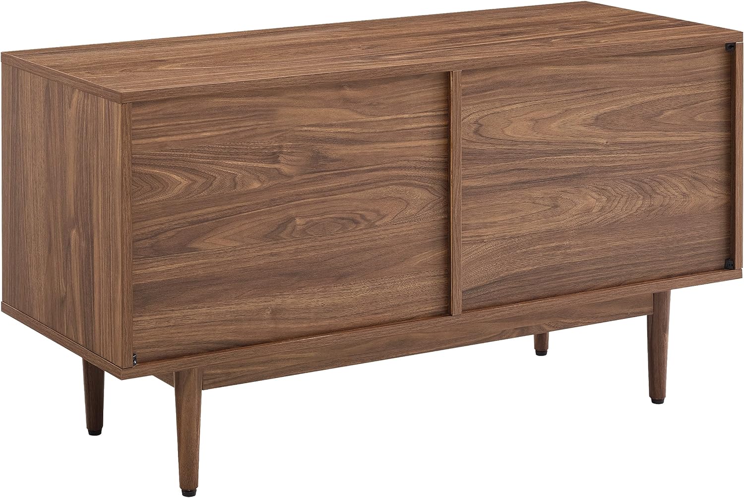 Mid-Century Walnut Record Storage Console Cabinet – Vinyl Organizer
