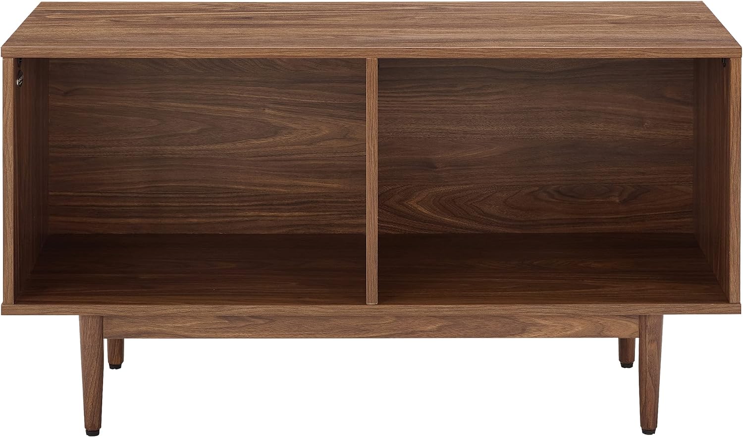 Mid-Century Walnut Record Storage Console Cabinet – Vinyl Organizer