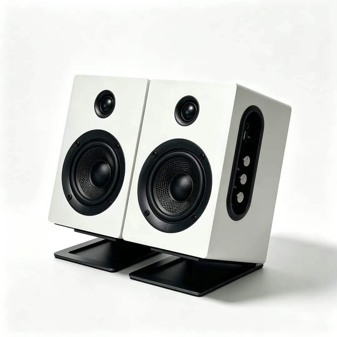 Genesis-V2 Clear Acrylic Turntable with RT201 100W Powered Speakers