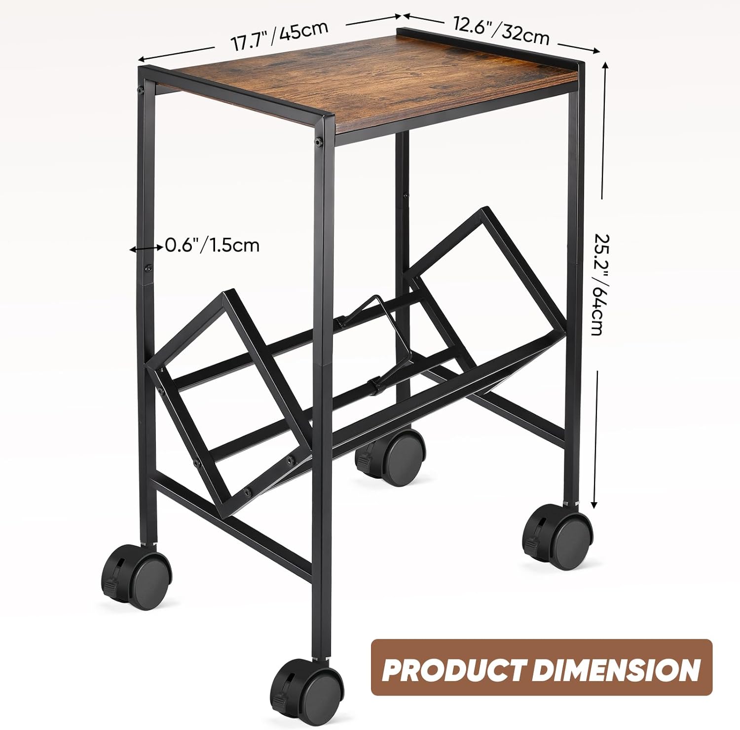 Black Vinyl Record Player Stand – Storage for Up to 80 Albums