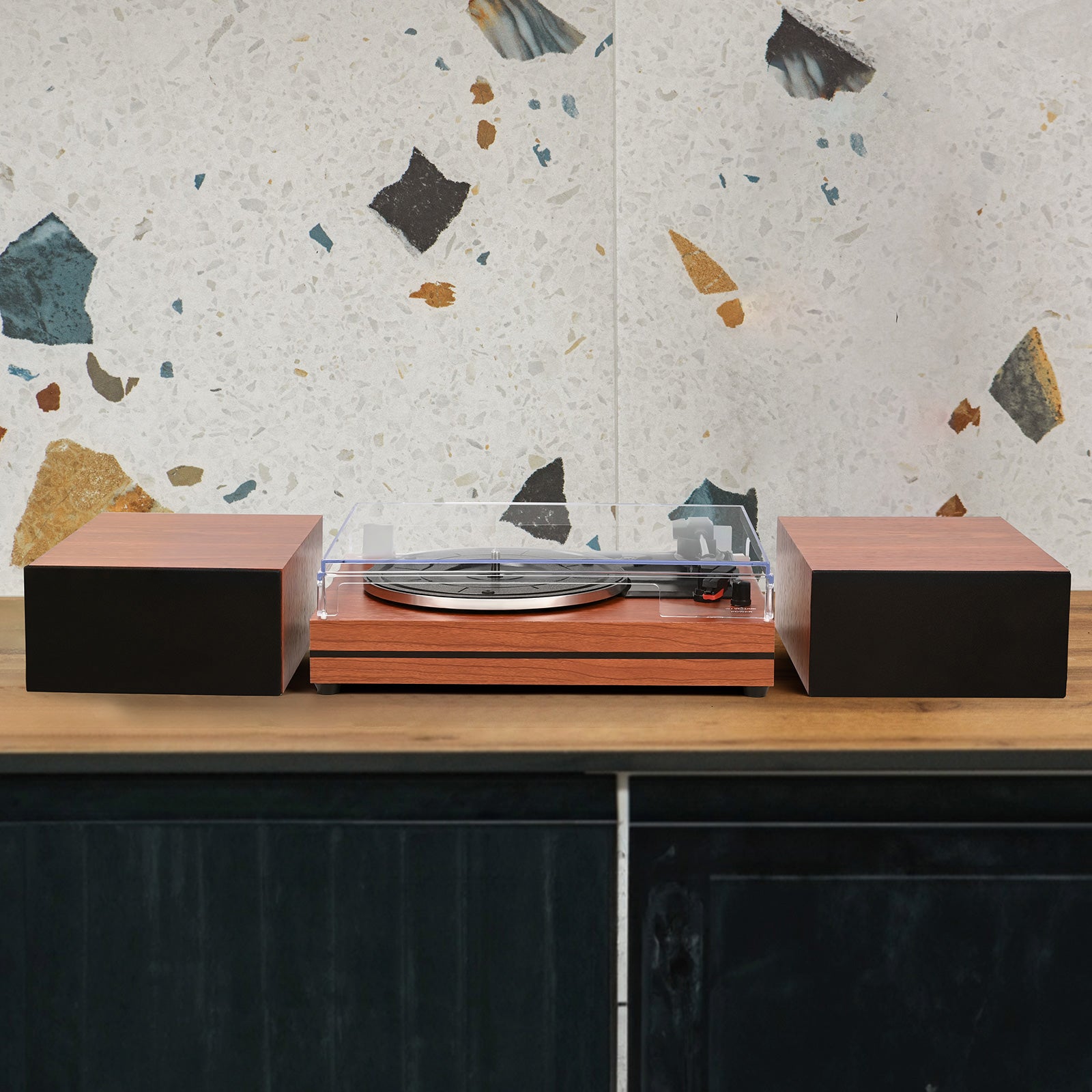 The R612 Pro Upgraded Vintage Turntable System with Stereo Speakers