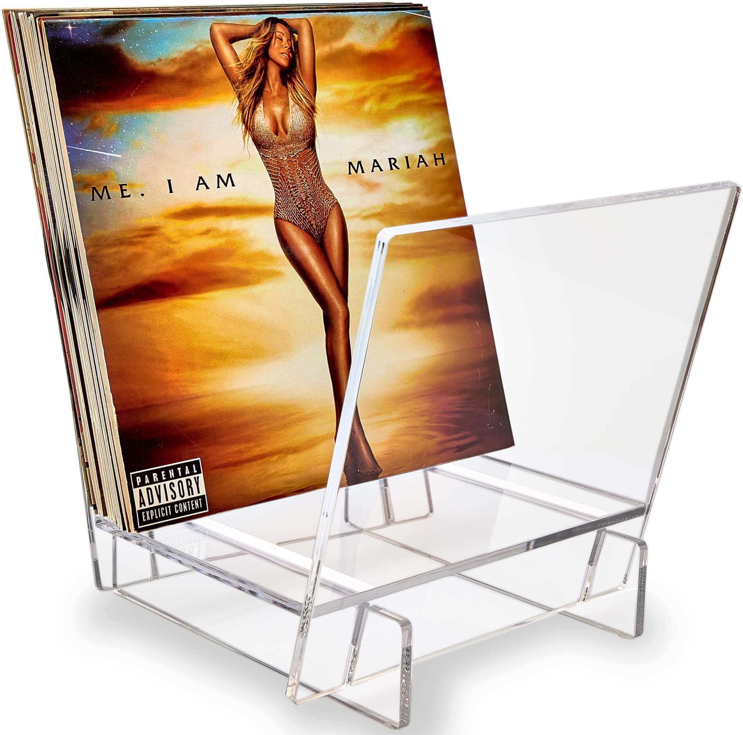 Acrylic Vinyl Record Holder for 40 LPs – Clear V-Shaped Record Storage & Display Stand